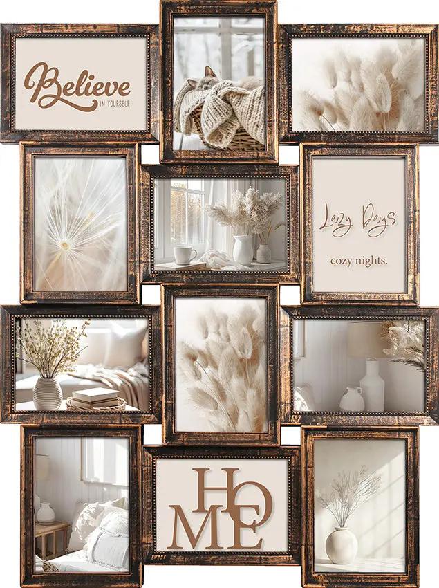 Wackadoo Bilderrahmen Collage für 12 Fotos im Format 13x18 cm COLLAGERAHMEN