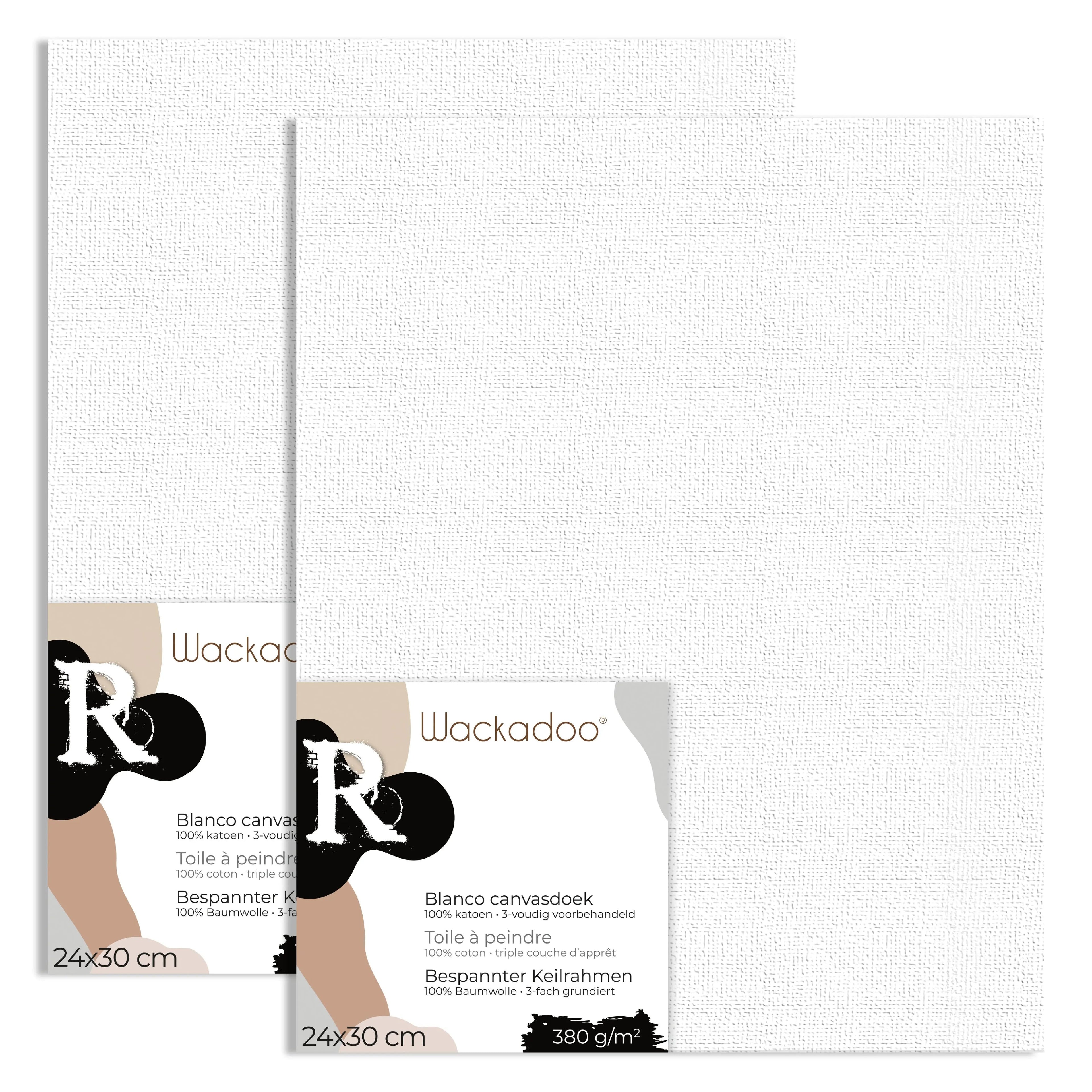 Wackadoo ART 2er Set Leinwand zum Bemalen aus 100% Baumwolle, umlaufend gespannt auf FSC® Holz Wackadoo Living