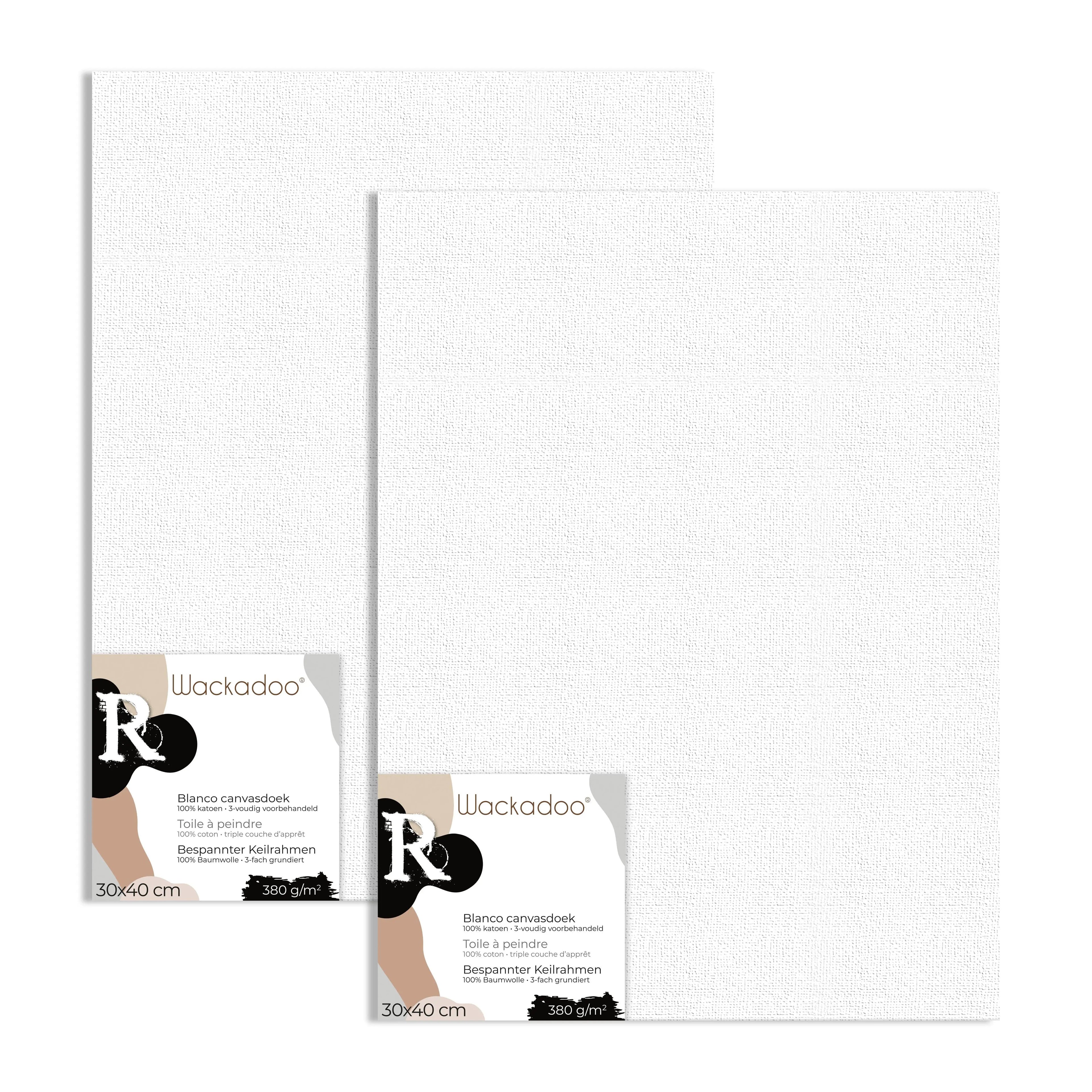Wackadoo ART 2er Set Leinwand zum Bemalen aus 100% Baumwolle, umlaufend gespannt auf FSC® Holz Wackadoo Living