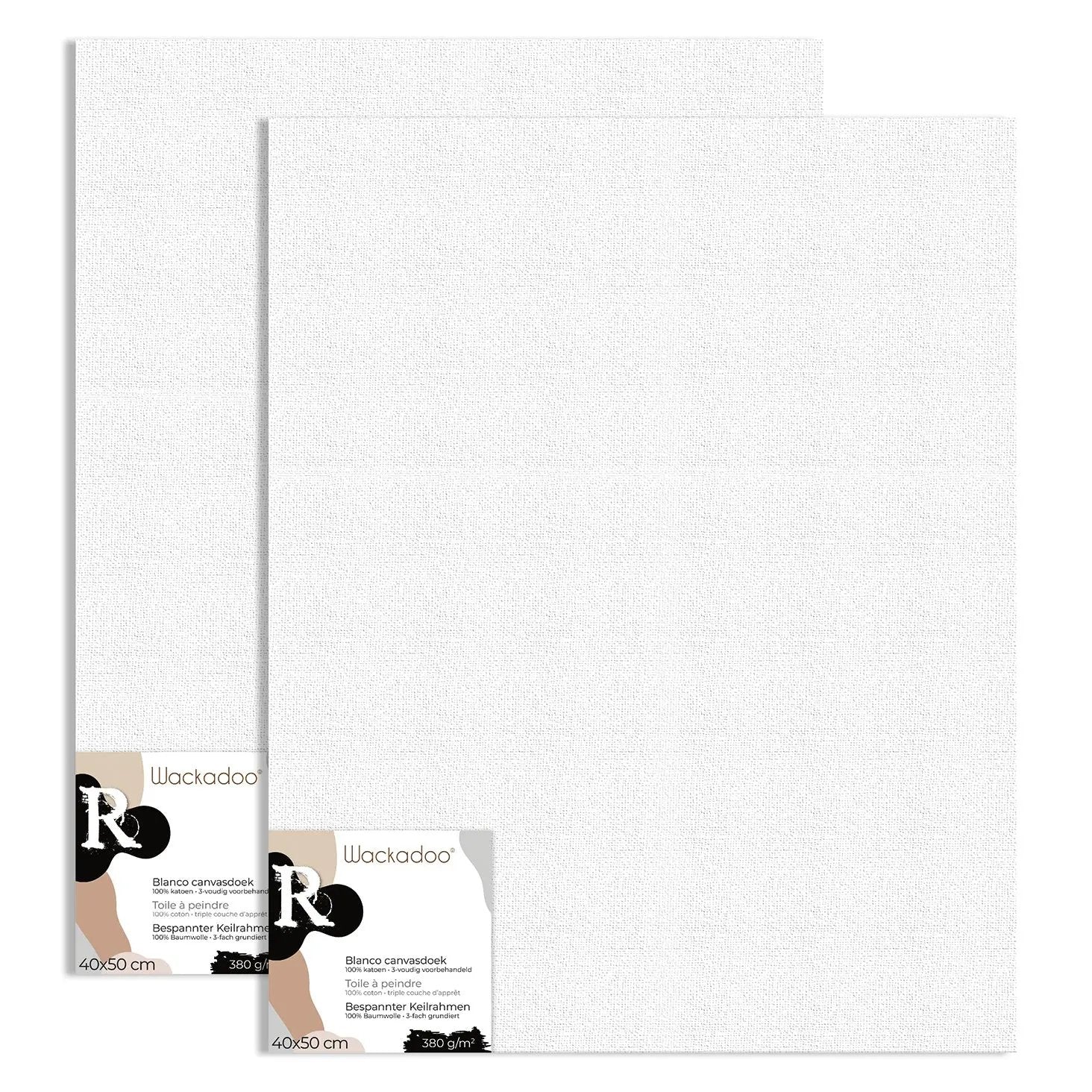 Wackadoo ART 2er Set Leinwand zum Bemalen aus 100% Baumwolle, umlaufend gespannt auf FSC® Holz Wackadoo Living