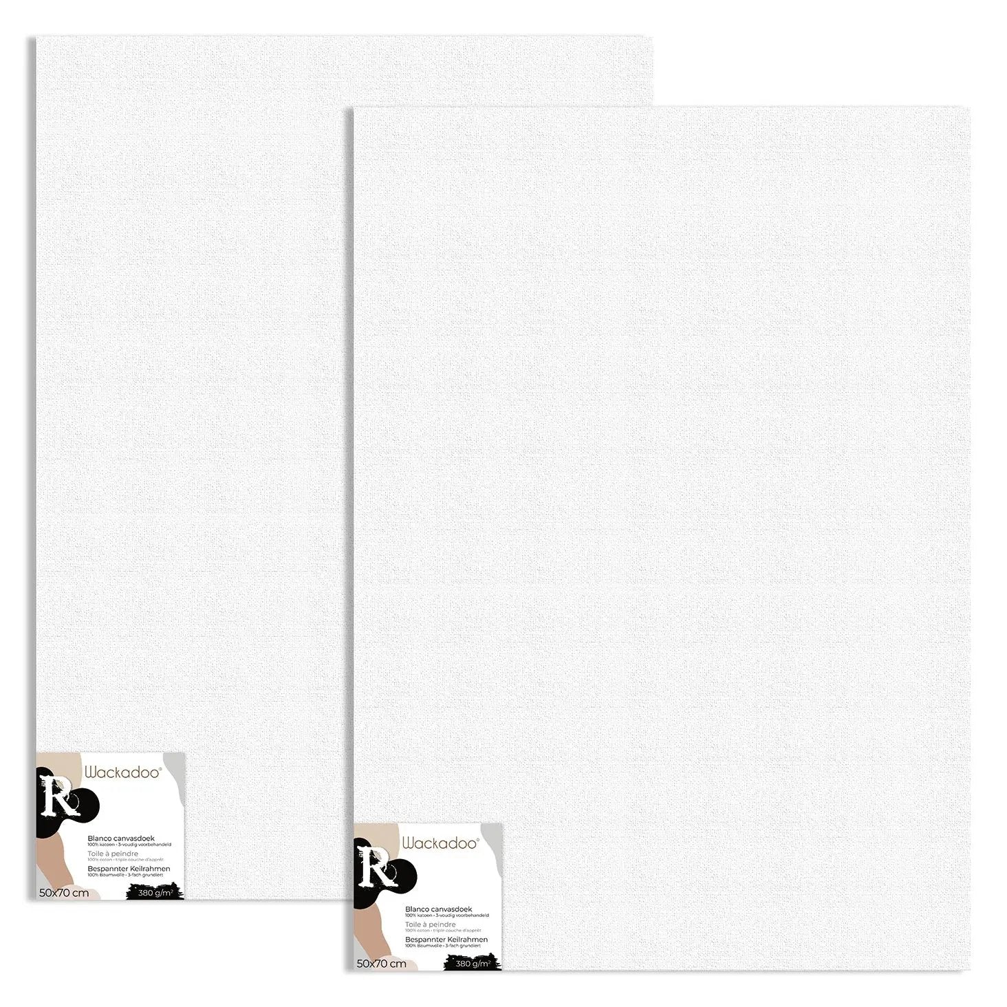 Wackadoo ART 2er Set Leinwand zum Bemalen aus 100% Baumwolle, umlaufend gespannt auf FSC® Holz Wackadoo Living