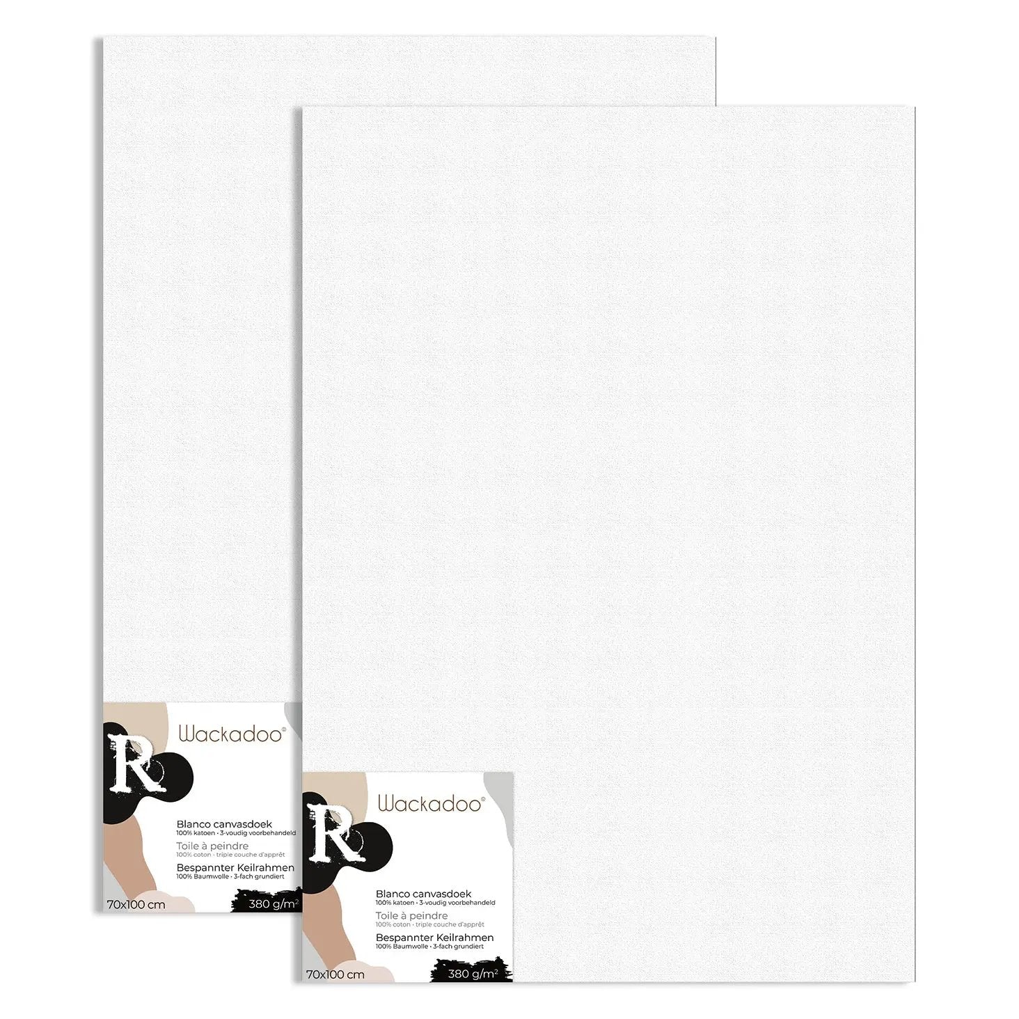 Wackadoo ART 2er Set Leinwand zum Bemalen aus 100% Baumwolle, umlaufend gespannt auf FSC® Holz Wackadoo Living