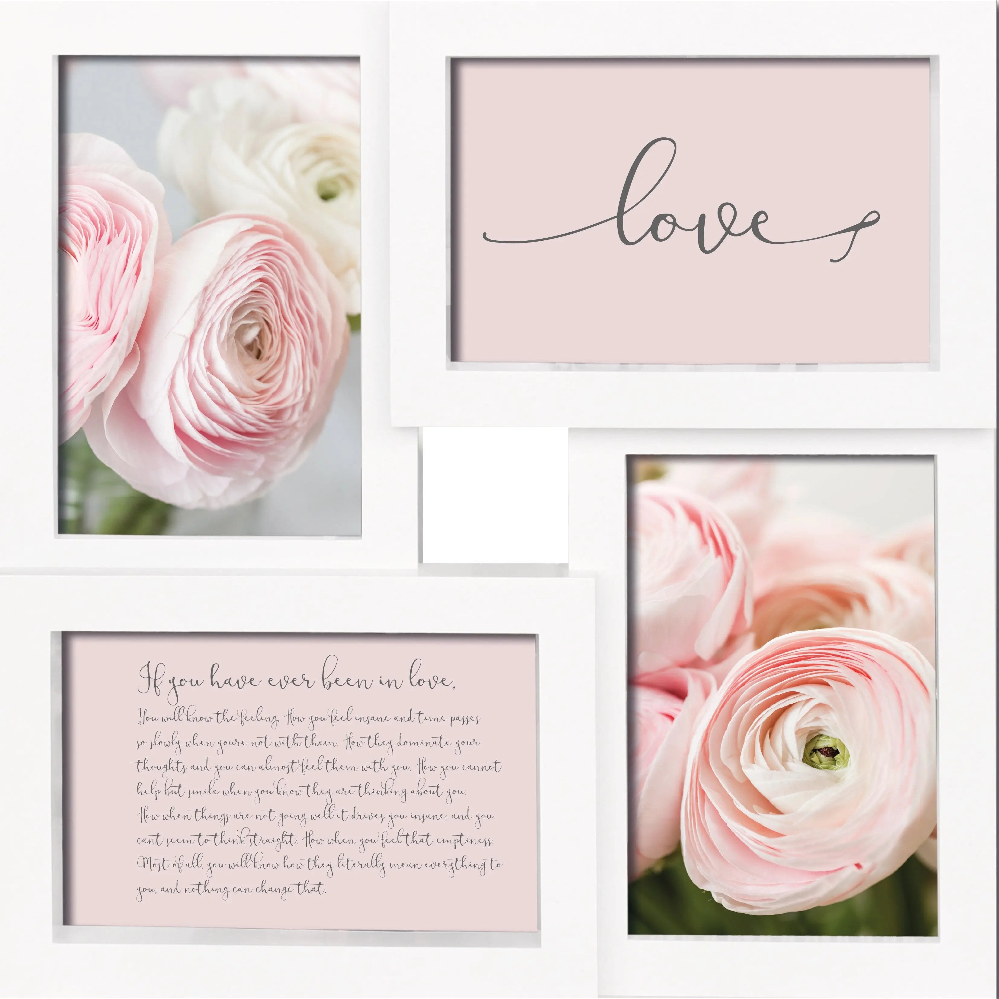 Wackadoo Bilderrahmen Collage weiß für 4 Bilder aus Kunststoff mit Glasscheiben COLLAGERAHMEN