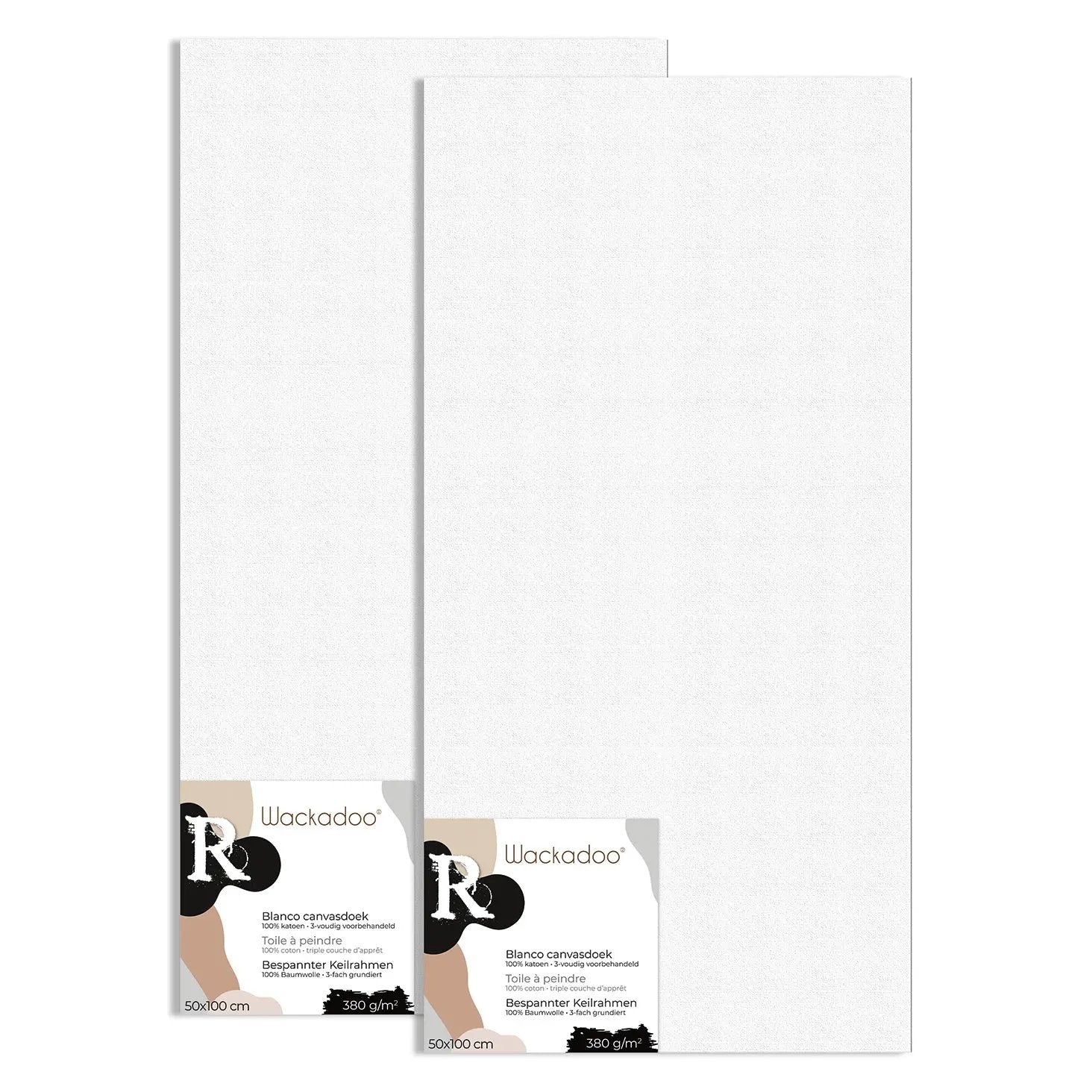 Wackadoo ART 2er Set Leinwand zum Bemalen aus 100% Baumwolle, umlaufend gespannt auf FSC® Holz Wackadoo Living