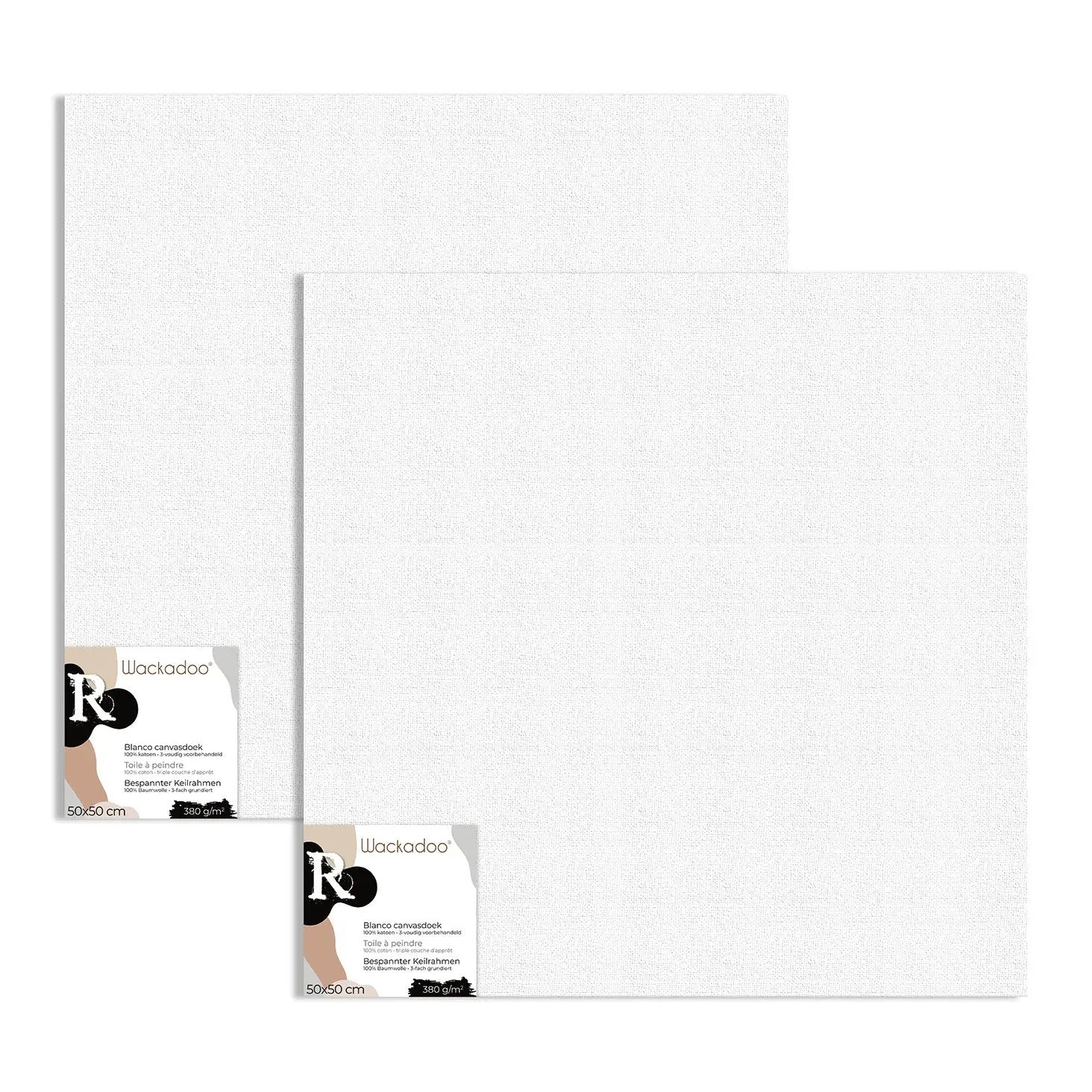 Wackadoo ART 2er Set Leinwand zum Bemalen aus 100% Baumwolle, umlaufend gespannt auf FSC® Holz Wackadoo Living