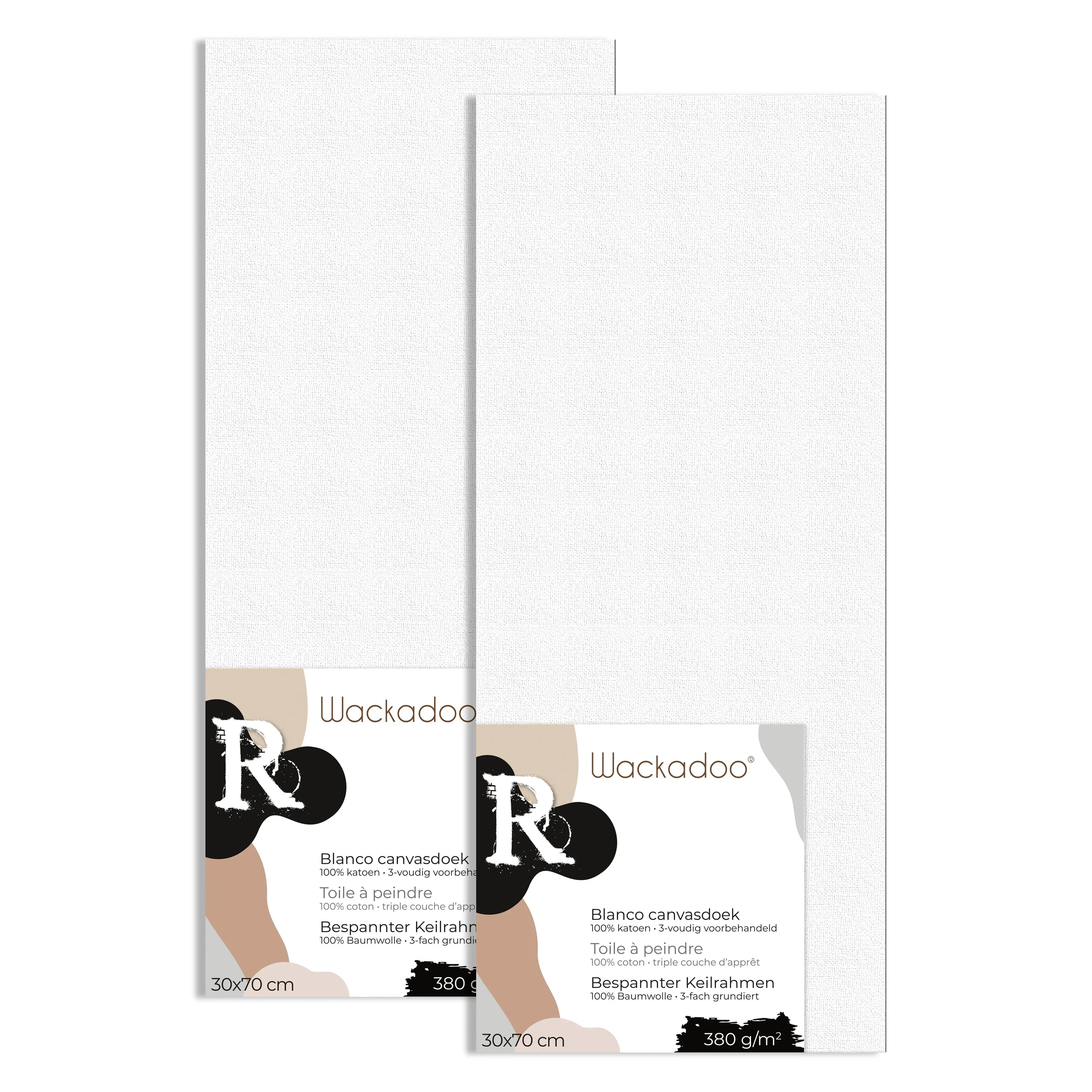 Wackadoo ART 2er Set Leinwand zum Bemalen aus 100% Baumwolle, umlaufend gespannt auf FSC® Holz Wackadoo Living