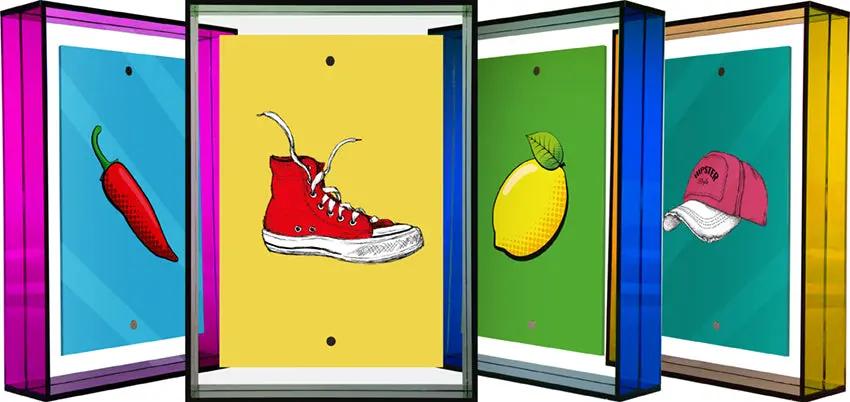 Neon Bilderrahmen 10x15 cm aus Acryl Interior Design