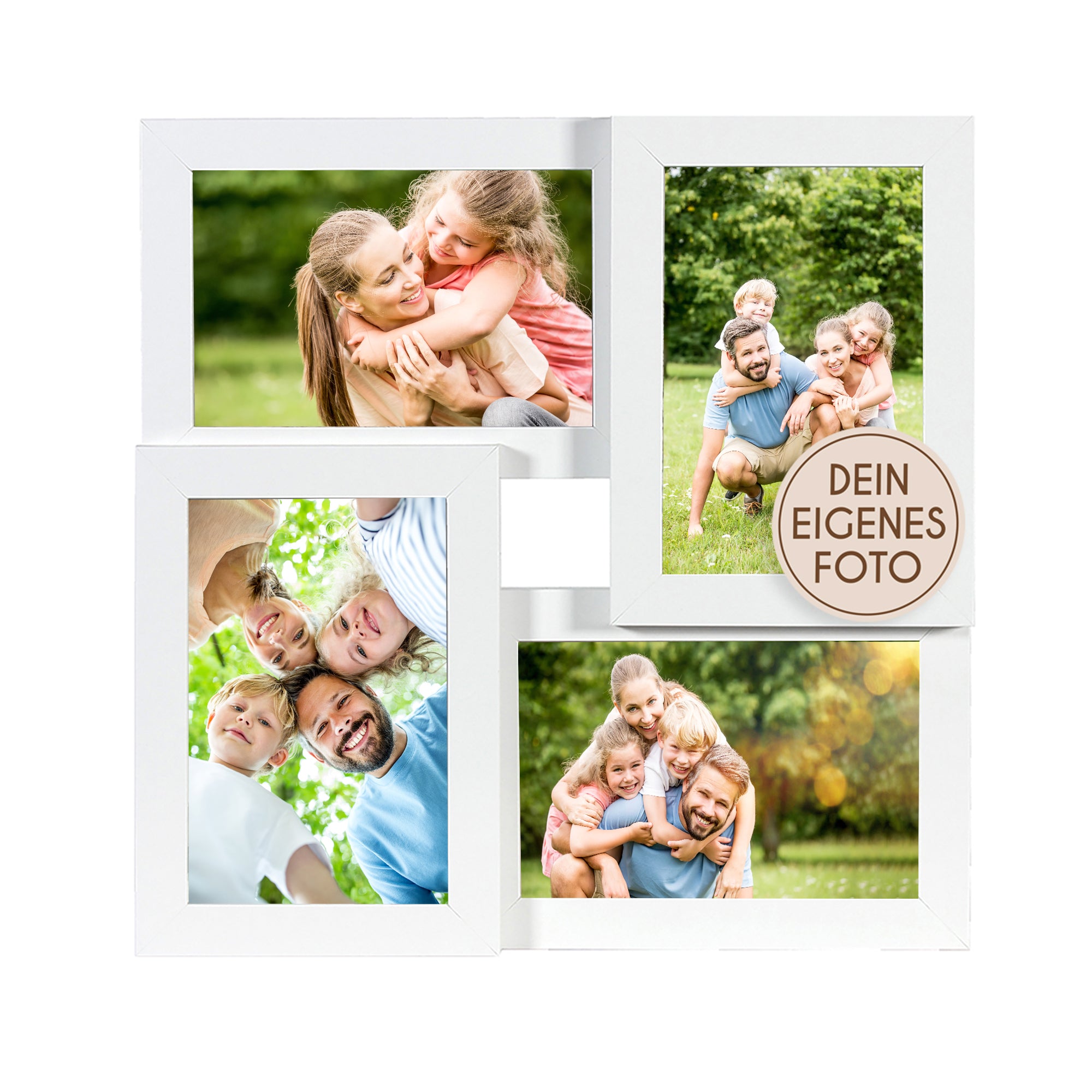 Personalisierte Bilderrahmen Collage für 4 Bilder mit deinen eigenen Fotos