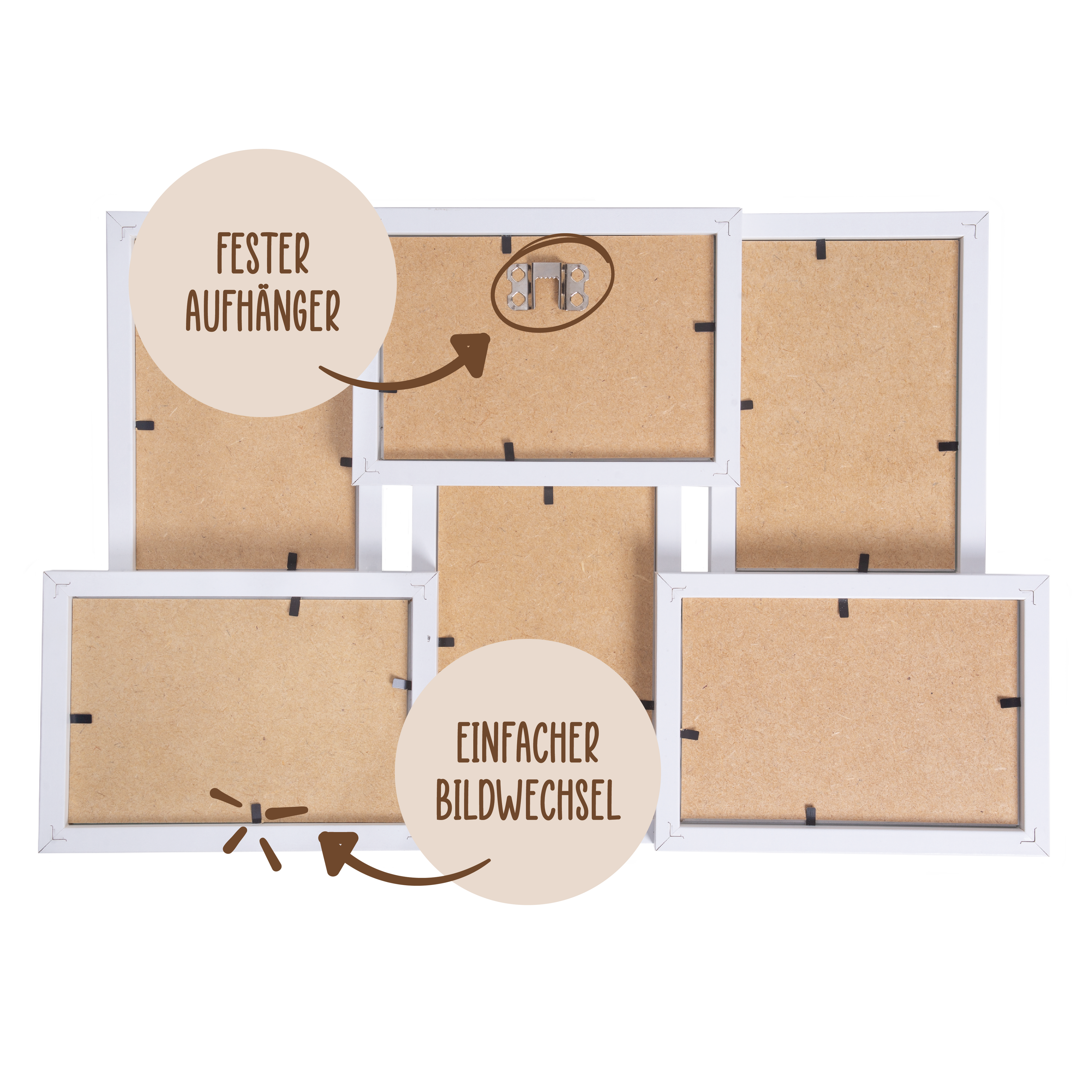 Bilderrahmen Collage für 6 Bilder mit Deinen eigenen Fotos - einfach & schnell hochladen Picturedoo