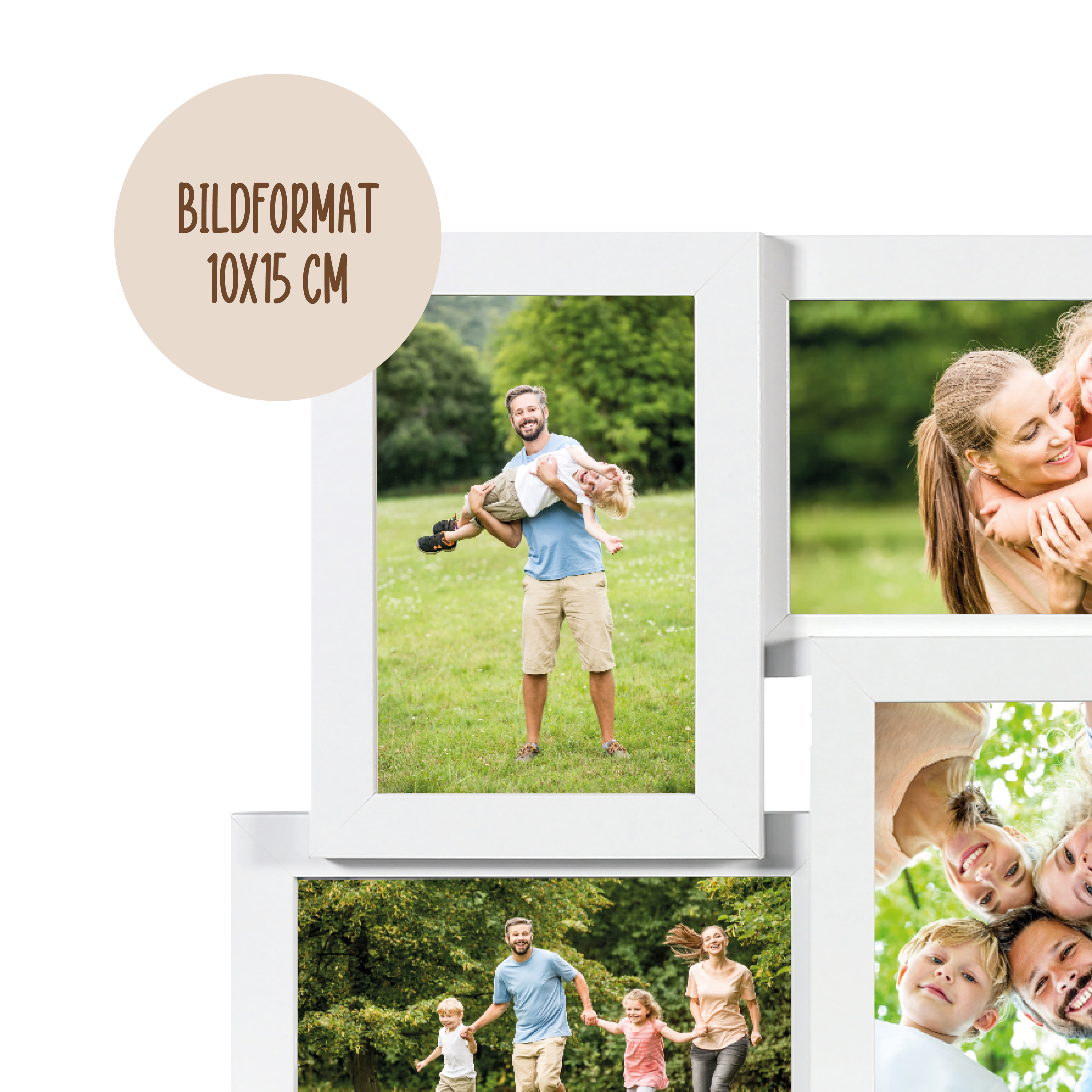 Bilderrahmen Collage für 6 Bilder mit Deinen eigenen Fotos - einfach & schnell hochladen Picturedoo