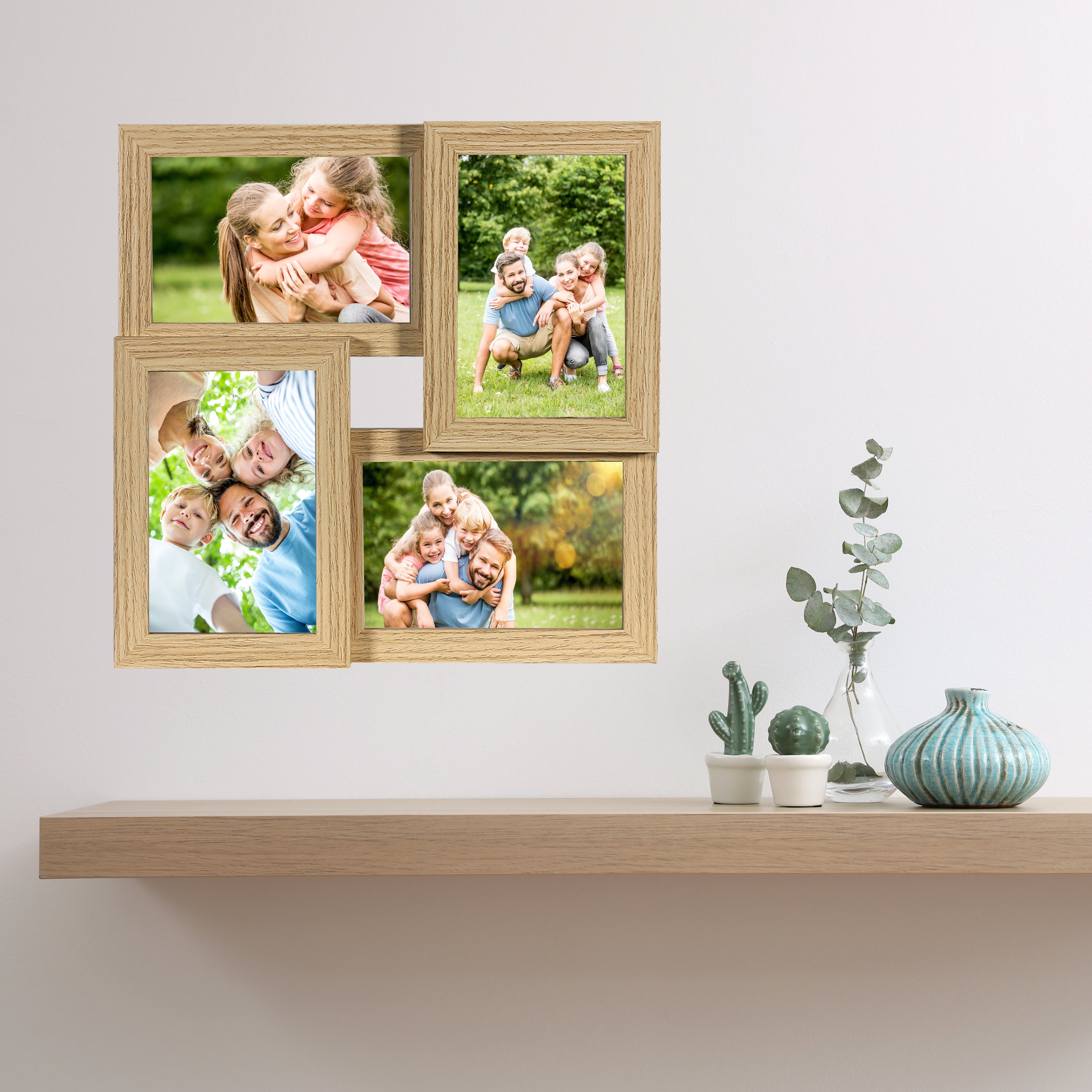 Personalisierte Bilderrahmen Collage für 4 Bilder mit deinen eigenen Fotos