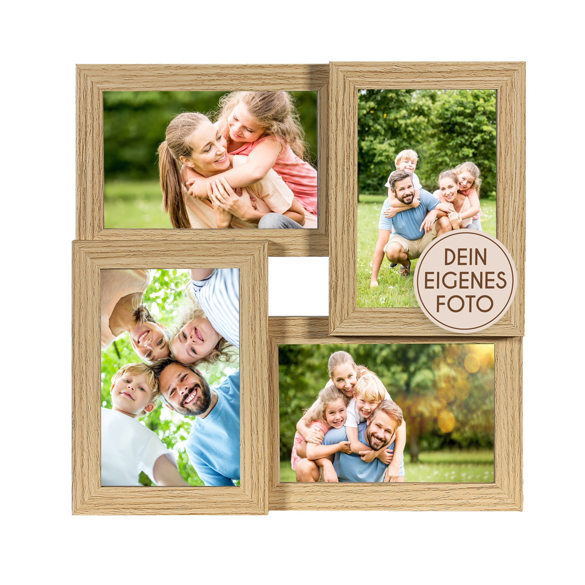 Personalisierte Bilderrahmen Collage für 4 Bilder mit deinen eigenen Fotos