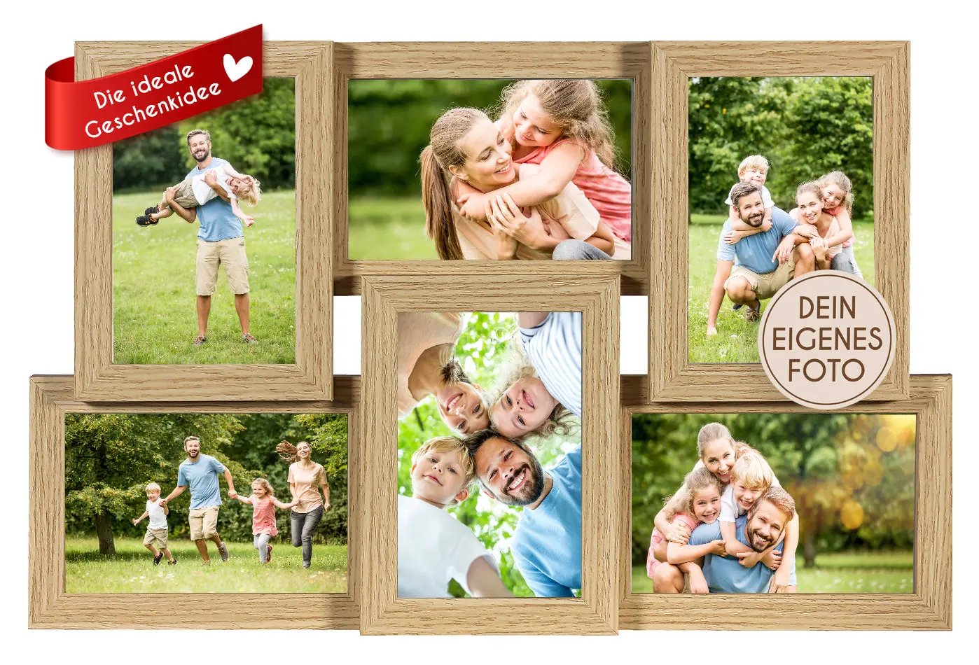 Bilderrahmen Collage für 6 Bilder mit Deinen eigenen Fotos - einfach & schnell hochladen Picturedoo