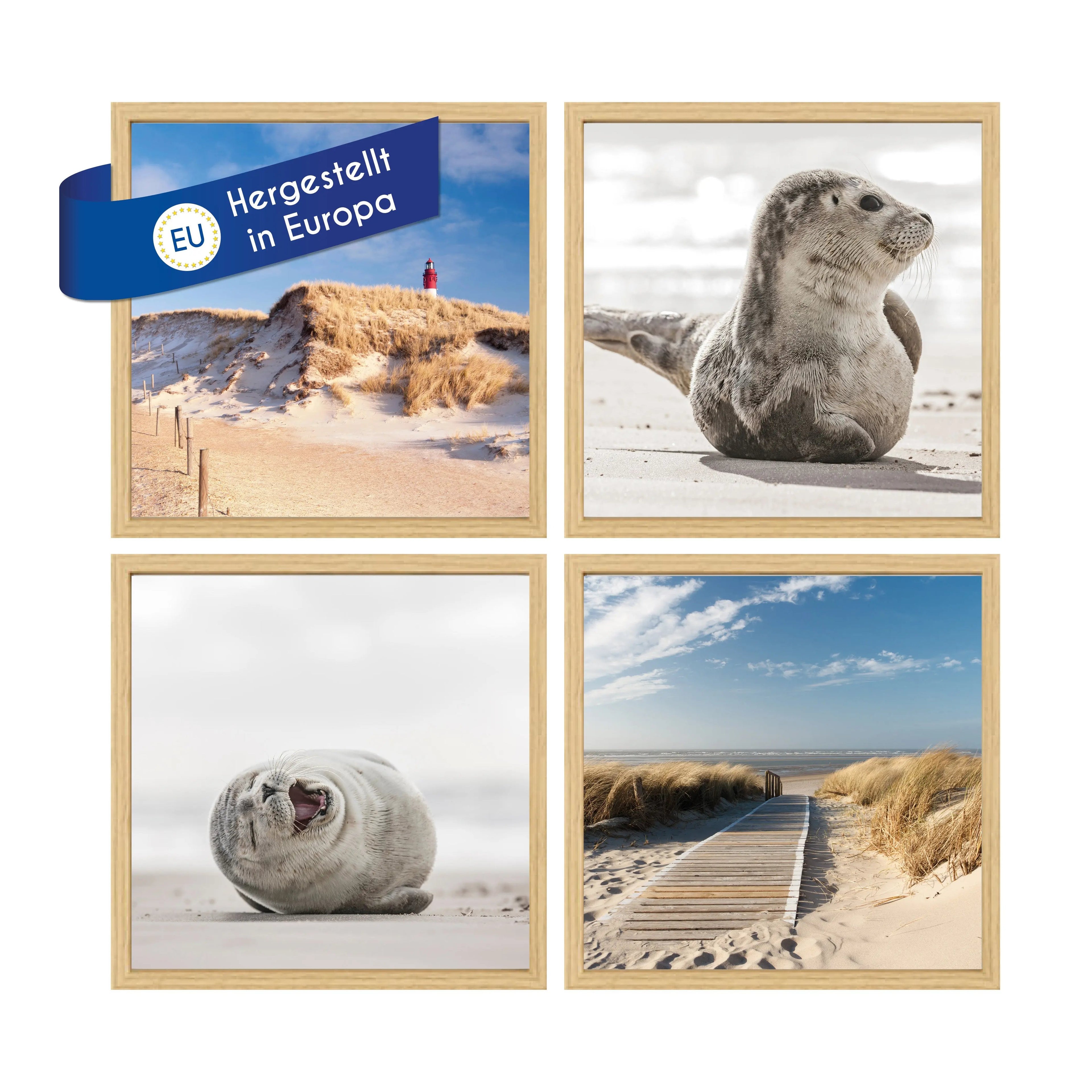 Bilderrahmen Set 4 teilig MDF Holz mit Glasscheiben Bilderrahmen Set