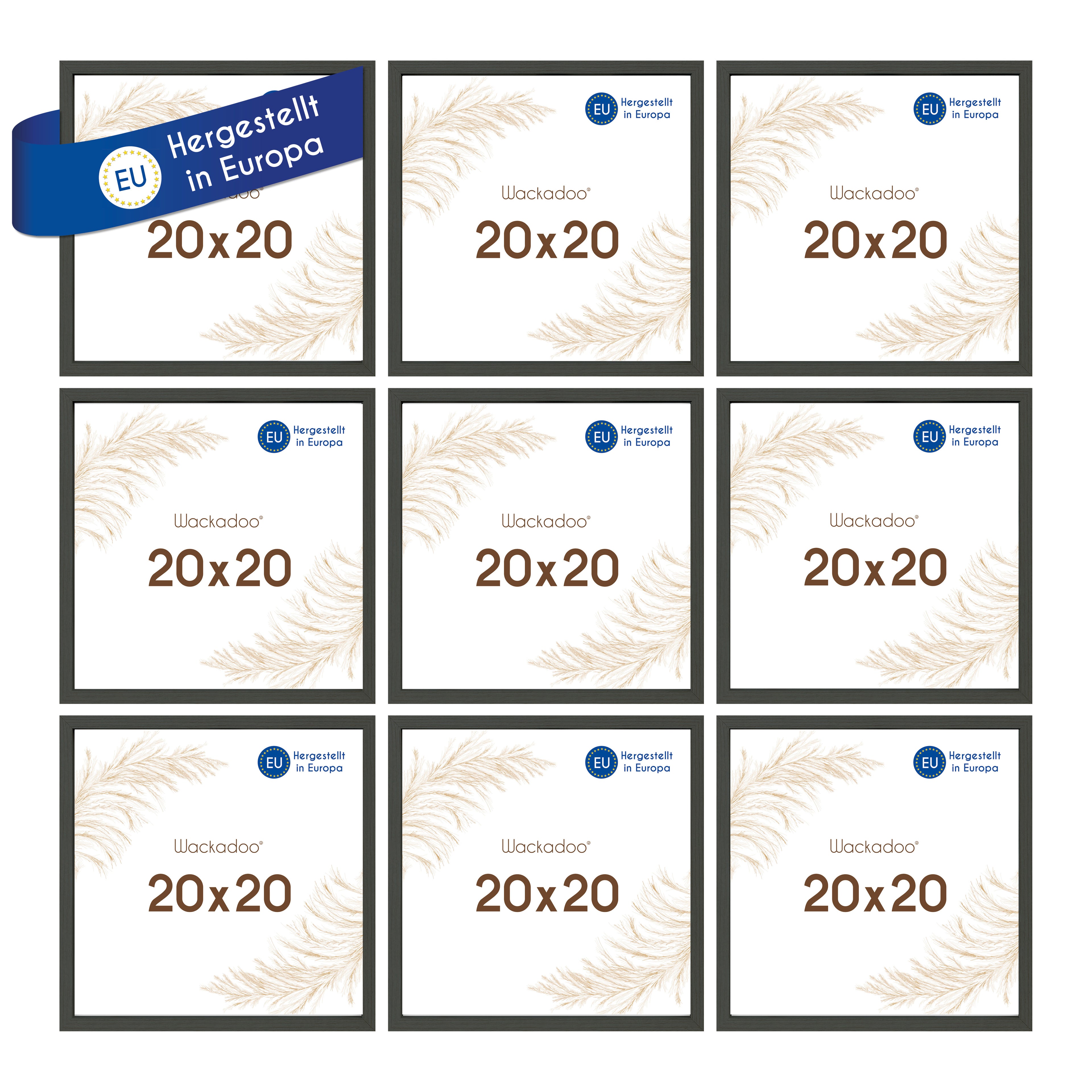 Bilderrahmen Set 9 teilig MDF Holz mit Glasscheiben