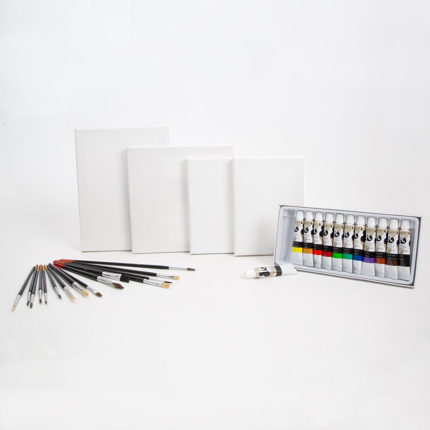 Wackadoo ART Starter Set 30 teilig Leinwand zum Bemalen Acryl Farben Pinsel Set FSC® Holz Keilrahmen Wackadoo Living