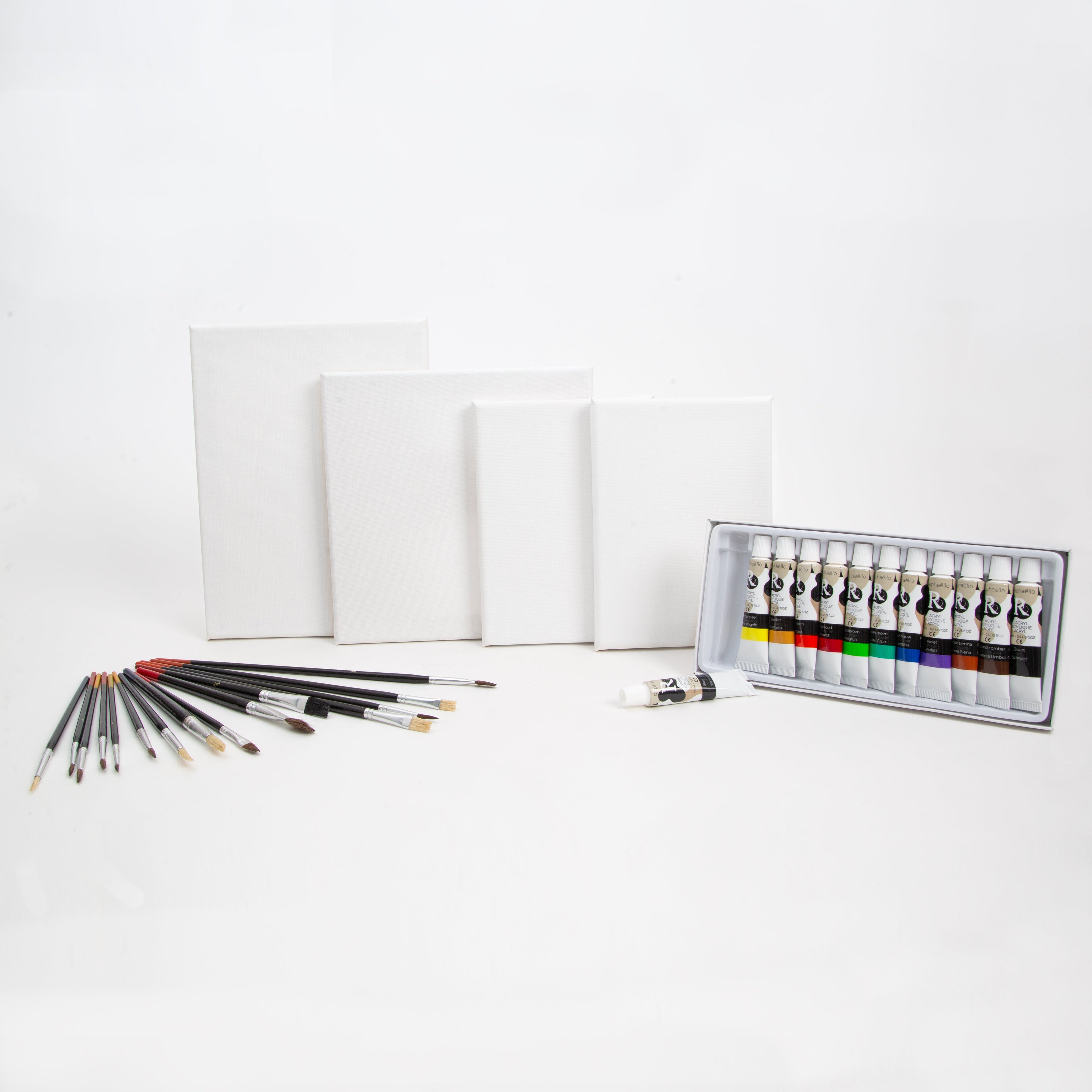 Wackadoo ART Starter Set 30 teilig Leinwand zum Bemalen Acryl Farben Pinsel Set FSC® Holz Keilrahmen Wackadoo Living