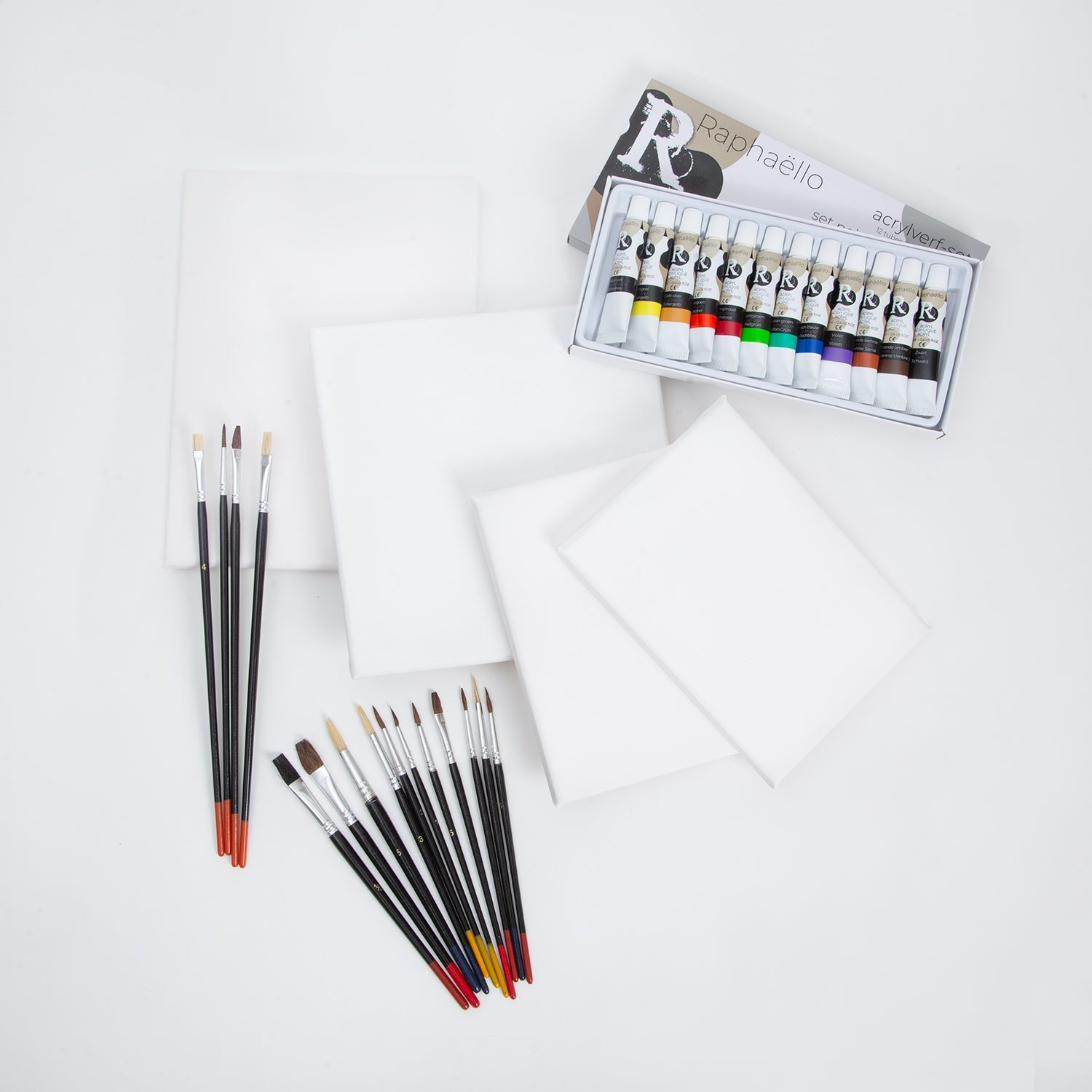 Wackadoo ART Starter Set 30 teilig Leinwand zum Bemalen Acryl Farben Pinsel Set FSC® Holz Keilrahmen Wackadoo Living