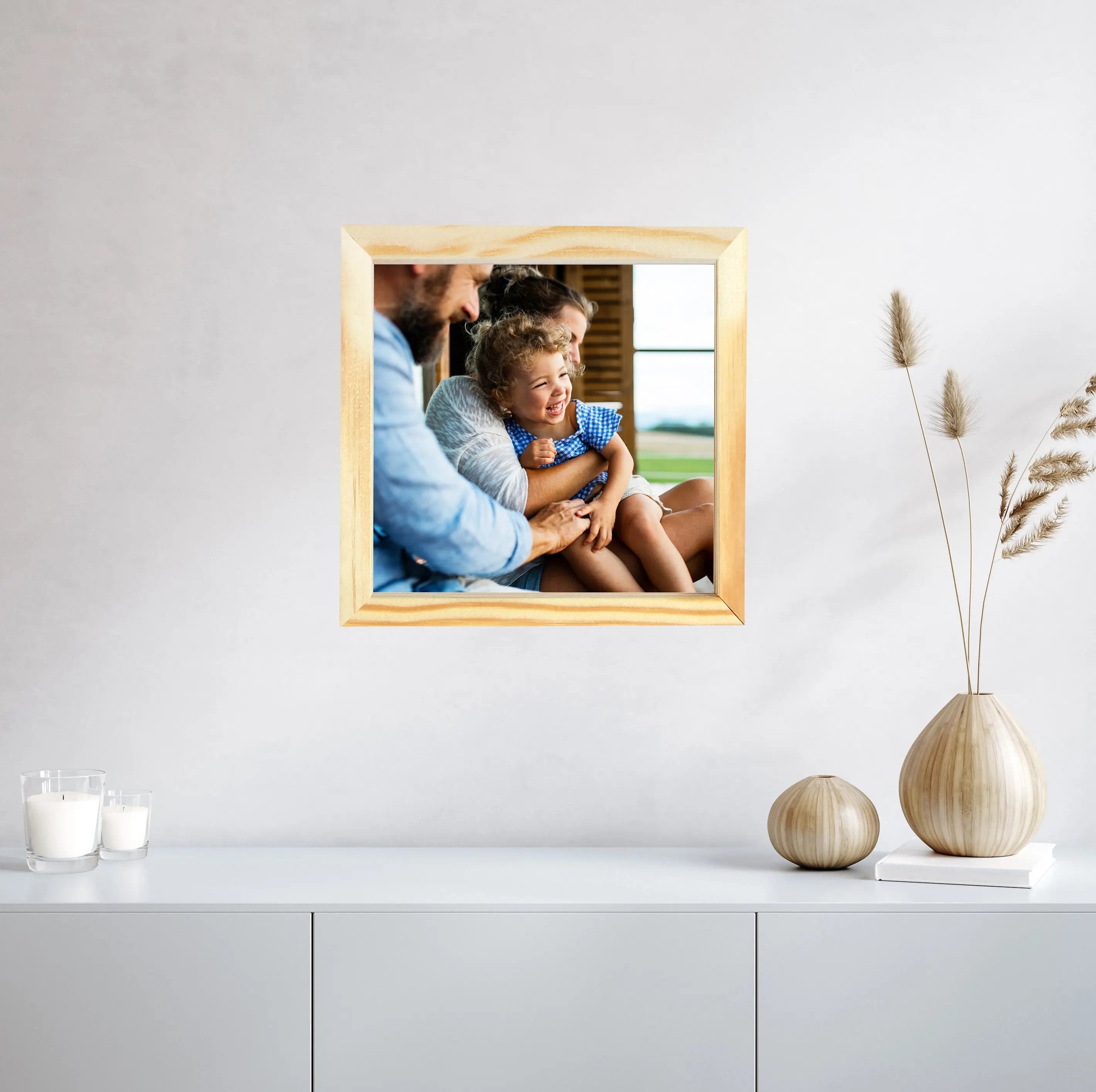 Bilderrahmen quadratisch aus HOLZ mit Deinem eigenen Foto - einfach & schnell hochladen Picturedoo