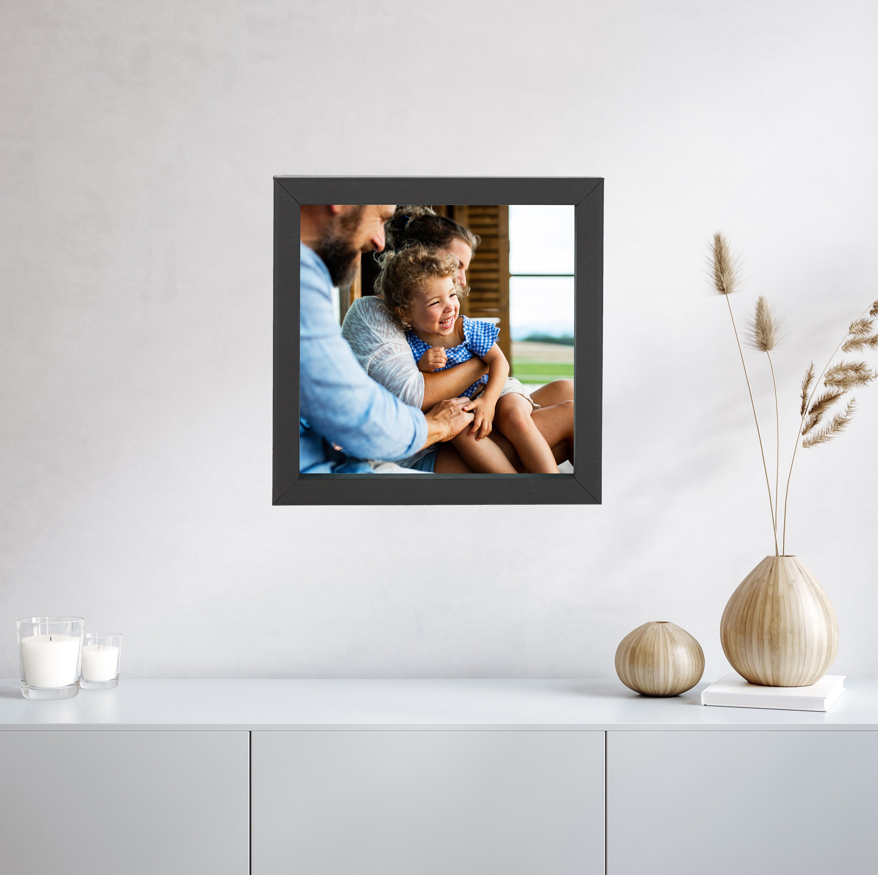 Bilderrahmen quadratisch aus HOLZ mit Deinem eigenen Foto - einfach & schnell hochladen