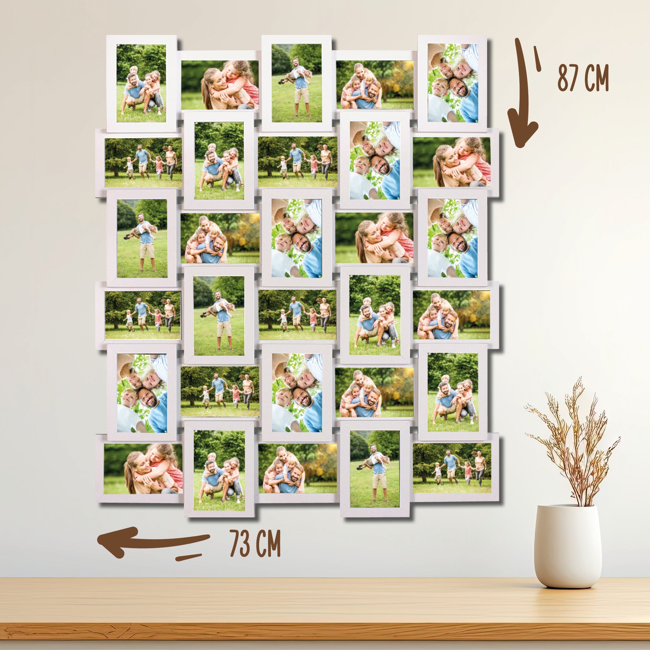 Bilderrahmen Collage für 30 Bilder mit Deinen eigenen Fotos - einfach & schnell hochladen