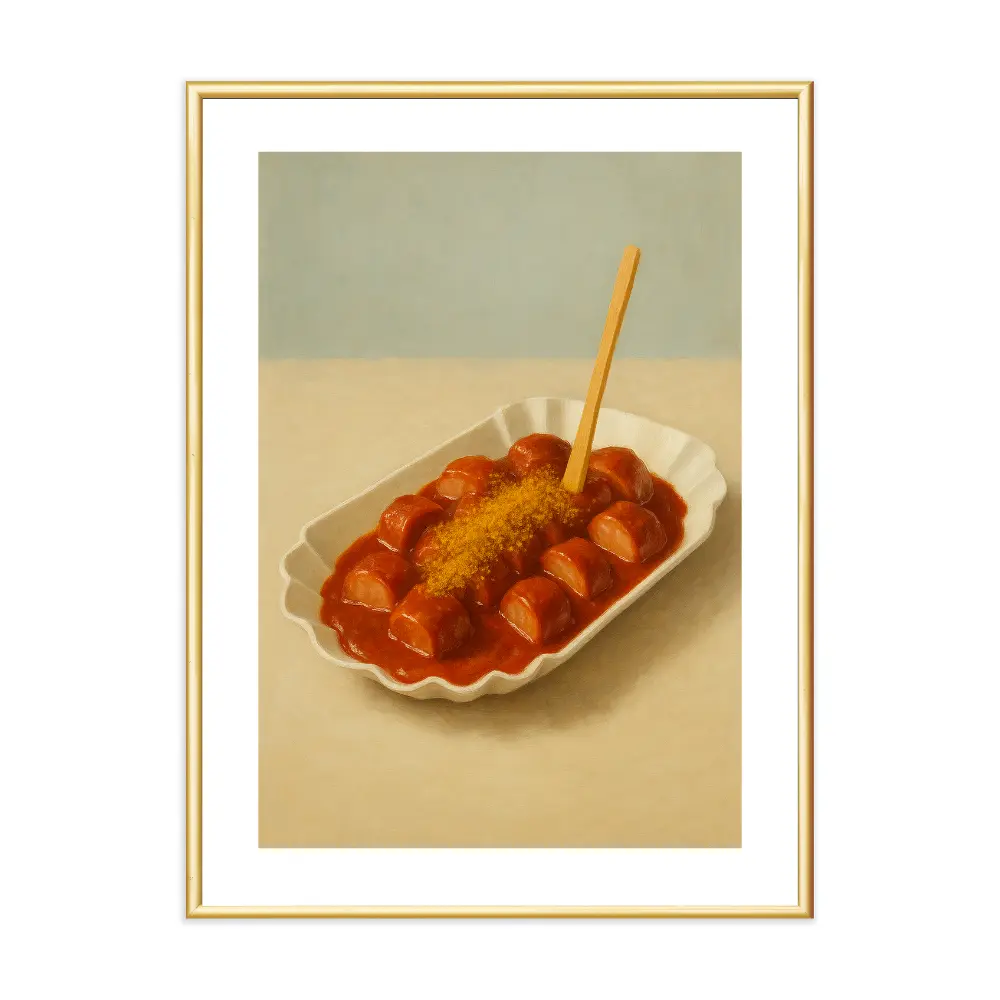 Poster mit Bilderrahmen Currywurst - verschiedene Formate Interior Design