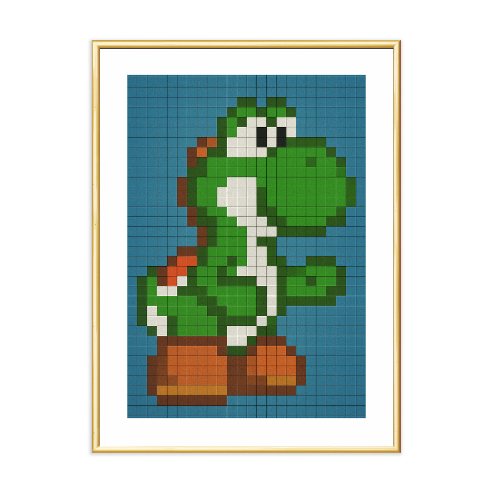 Poster mit Bilderrahmen Yoshi Pixel - verschiedene Formate