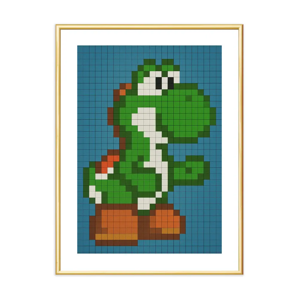 Poster mit Bilderrahmen Yoshi Pixel - verschiedene Formate Interior Design