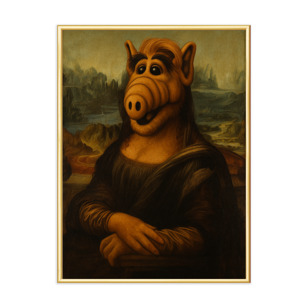 Poster mit Bilderrahmen Mona Lisa Alf - verschiedene Formate