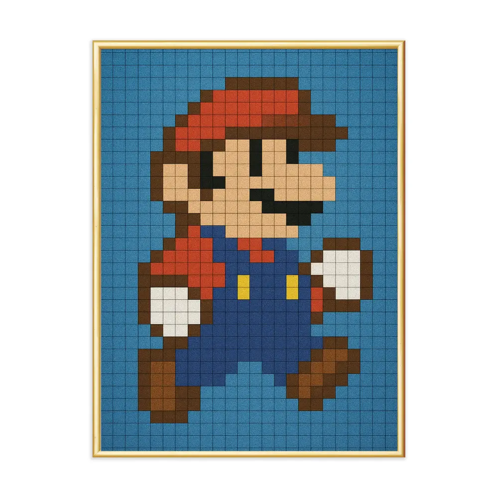 Poster mit Bilderrahmen Super Mario Pixel - inklusive Bilderrahmen Interior Design