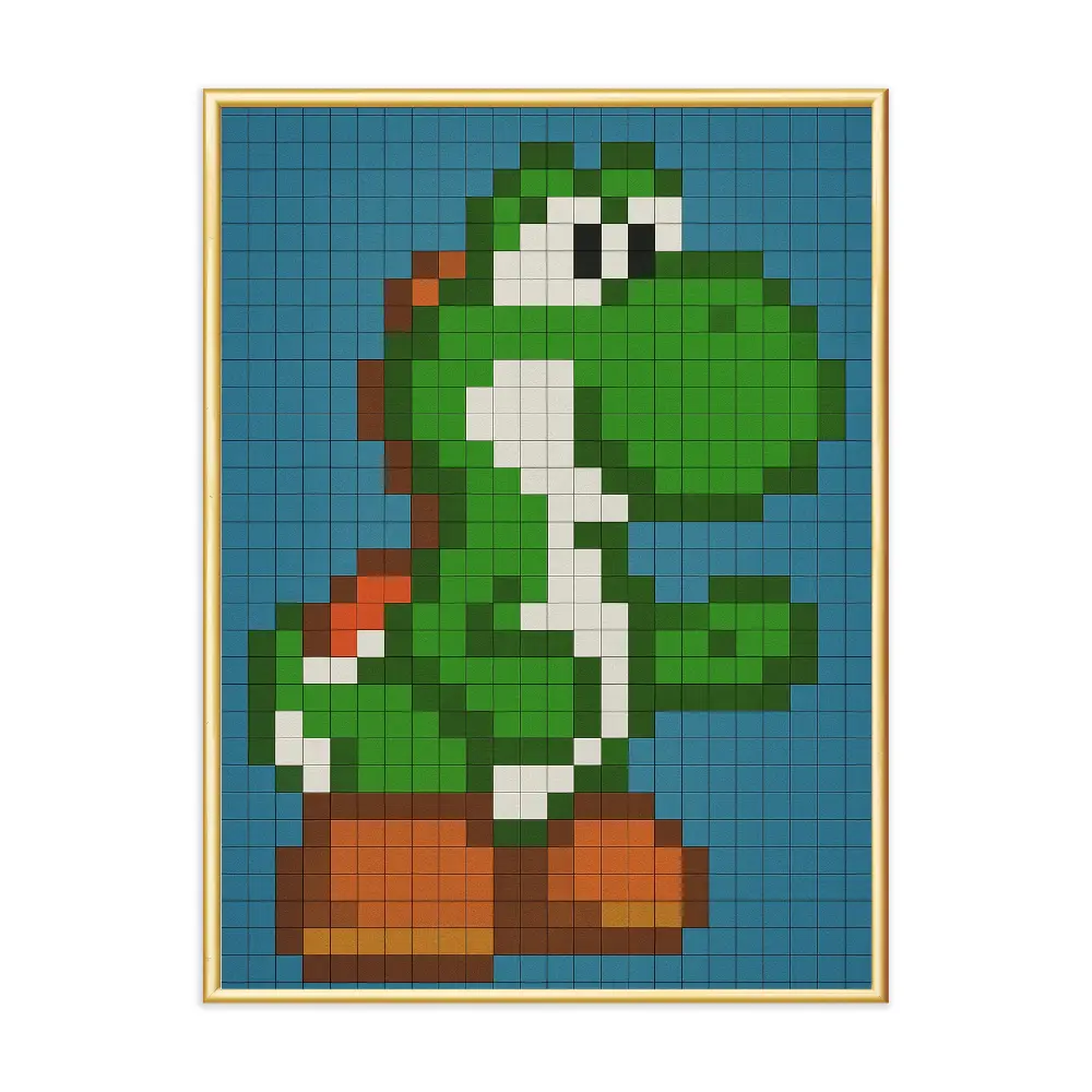Poster mit Bilderrahmen Yoshi Pixel - verschiedene Formate Interior Design