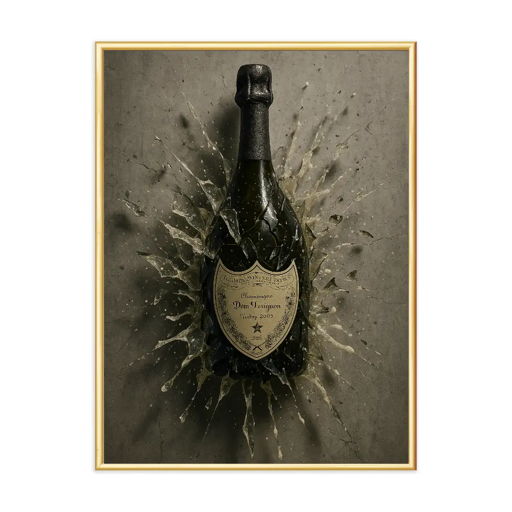 Poster mit Bilderrahmen Champagner - verschiedene Formate Interior Design