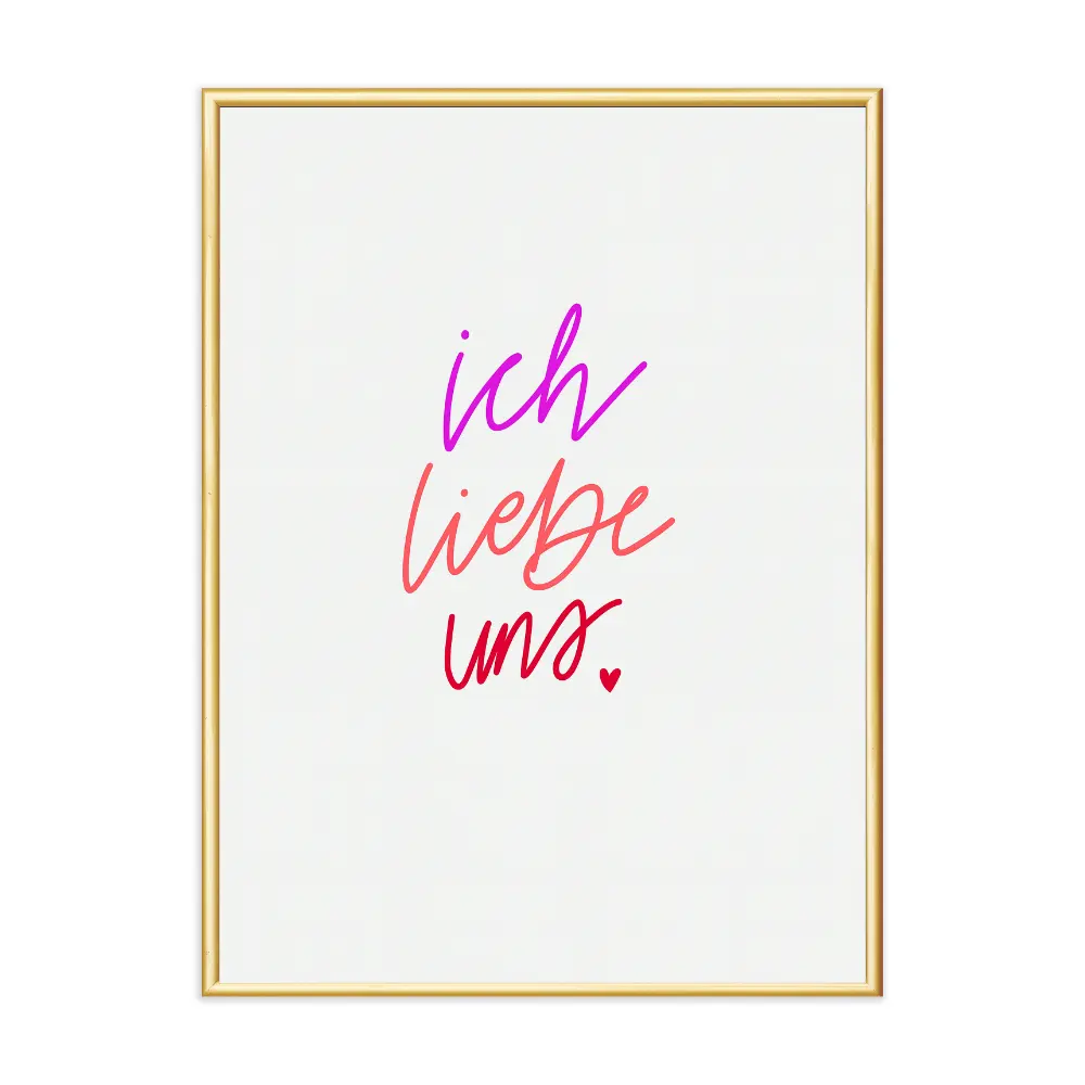 Poster mit Bilderrahmen ich liebe uns - verschiedene Formate Interior Design