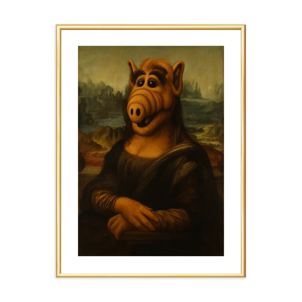 Poster mit Bilderrahmen Mona Lisa Alf - verschiedene Formate Interior Design