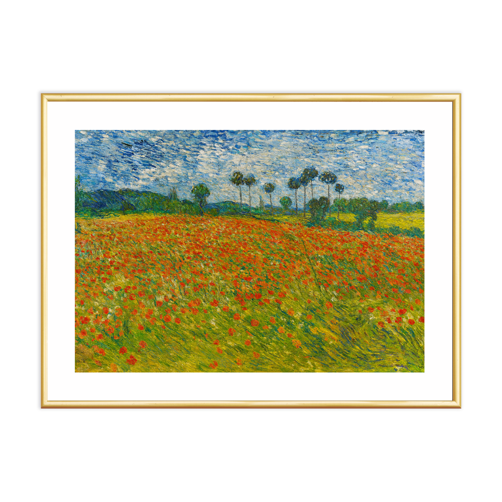 Poster mit Bilderrahmen van Gogh Mohnwiese - verschiedene Formate