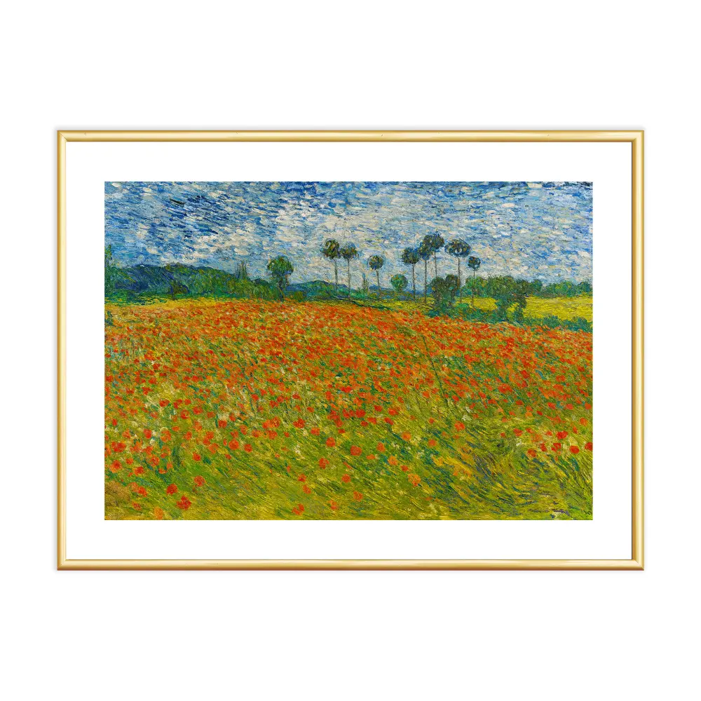 Poster mit Bilderrahmen van Gogh Mohnwiese - verschiedene Formate Interior Design