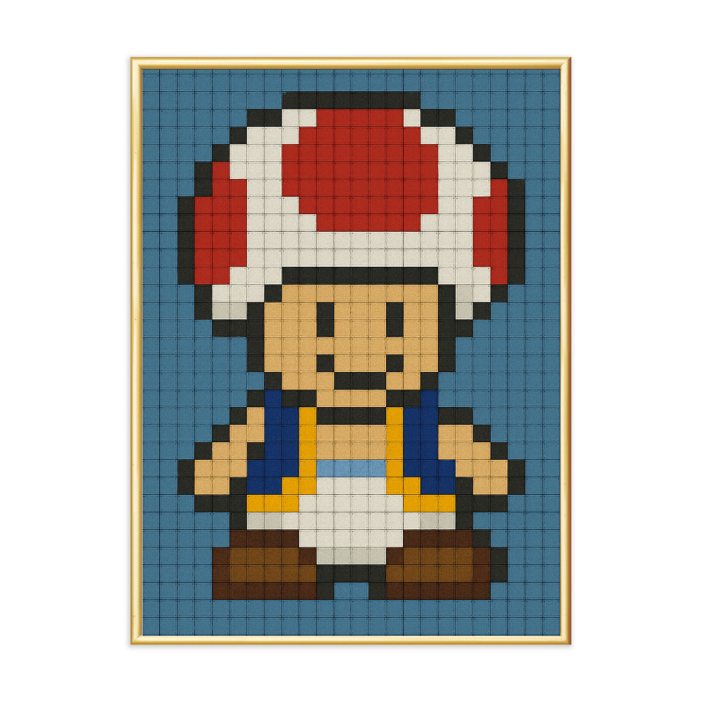 Poster mit Bilderrahmen Toad Pixel - verschiedene Formate