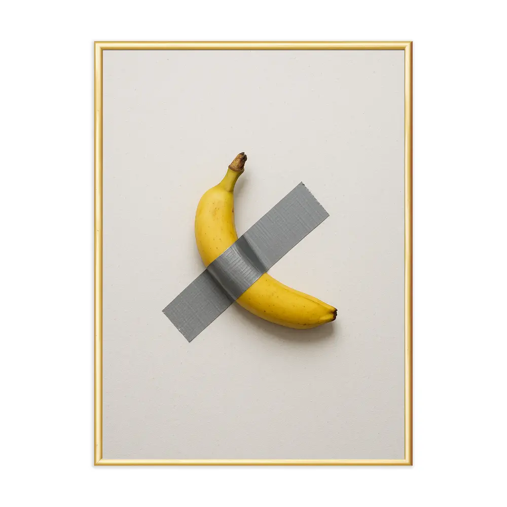 Poster mit Bilderrahmen Banane mit Klebeband - verschiedene Formate Interior Design