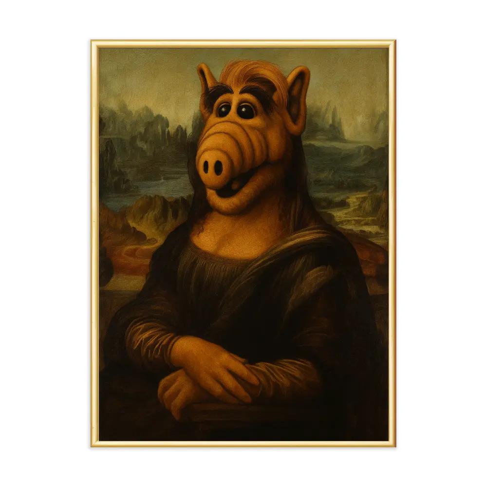 Poster mit Bilderrahmen Mona Lisa Alf - verschiedene Formate Interior Design