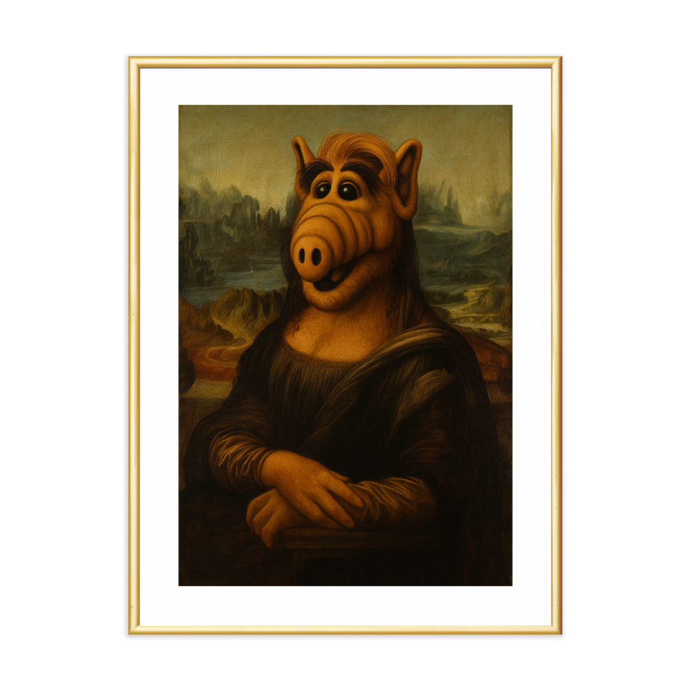 Poster mit Bilderrahmen Mona Lisa Alf - verschiedene Formate