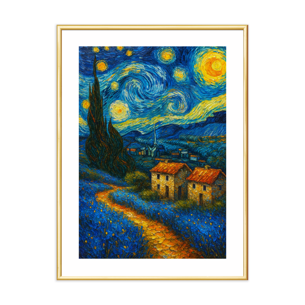 Poster mit Bilderrahmen van Gogh Landschaft - verschiedene Formate