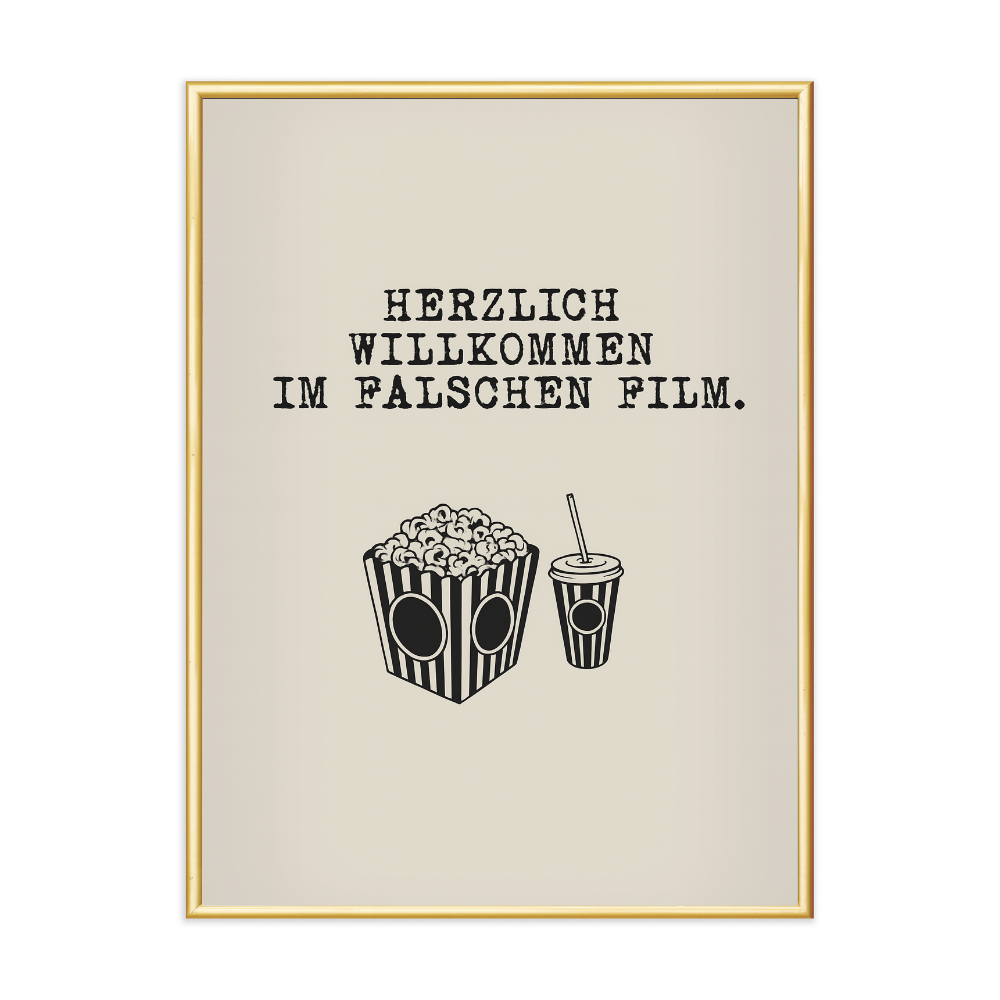 Poster mit Bilderrahmen Falscher Film - verschiedene Formate