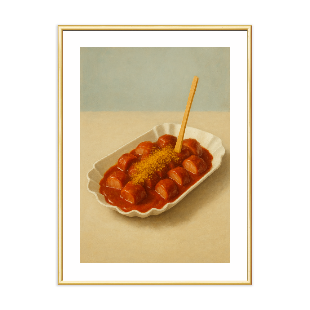 Poster mit Bilderrahmen Currywurst - verschiedene Formate