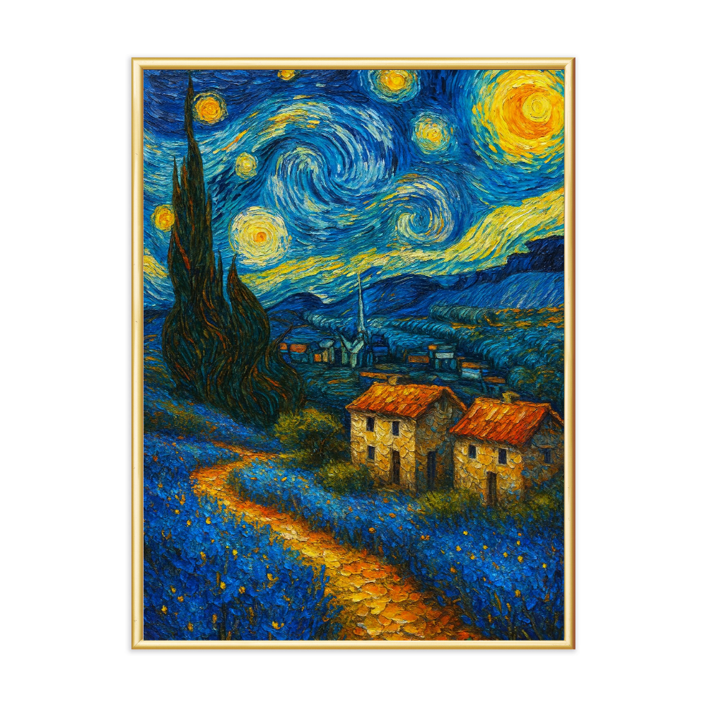 Poster mit Bilderrahmen van Gogh Landschaft - verschiedene Formate