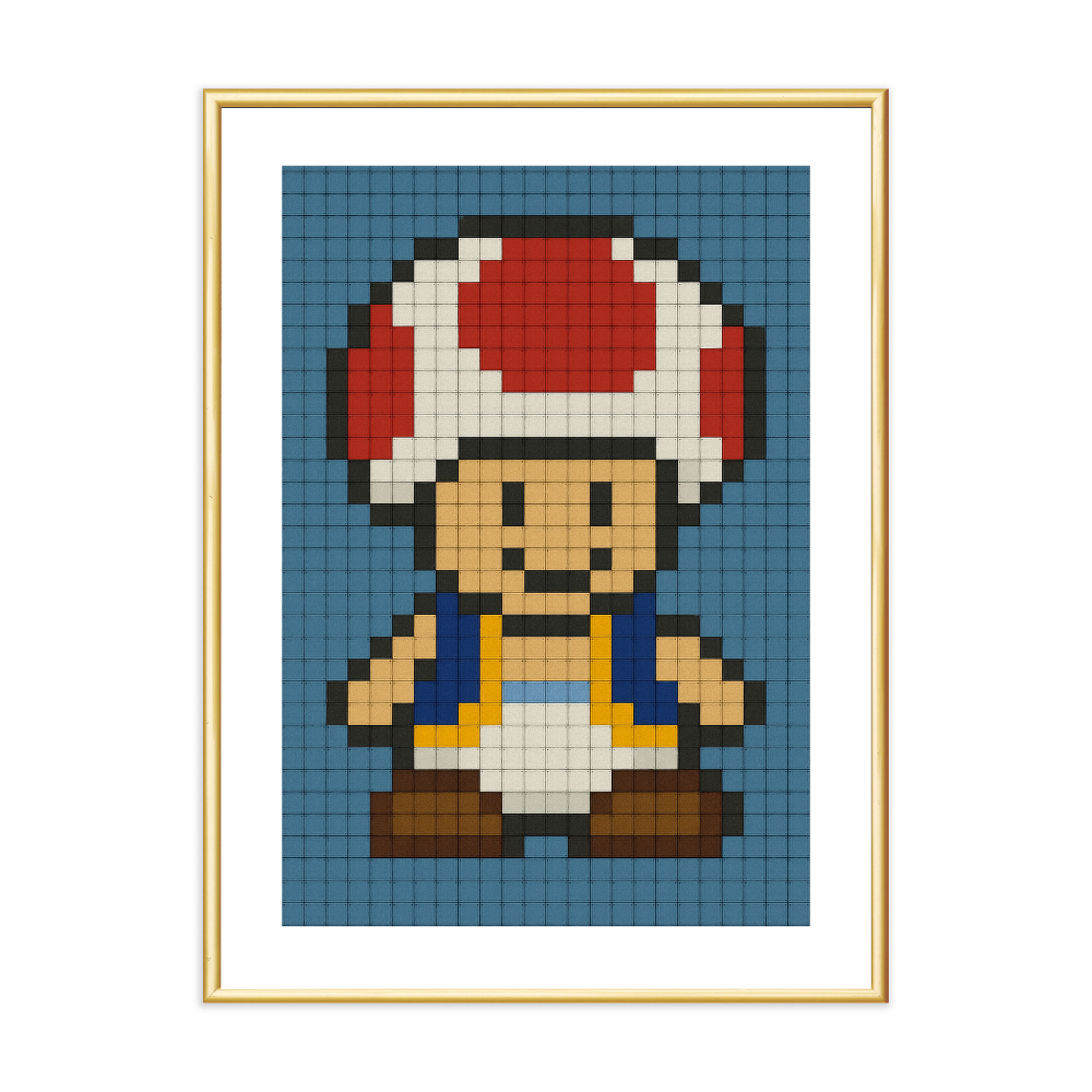 Poster mit Bilderrahmen Toad Pixel - verschiedene Formate
