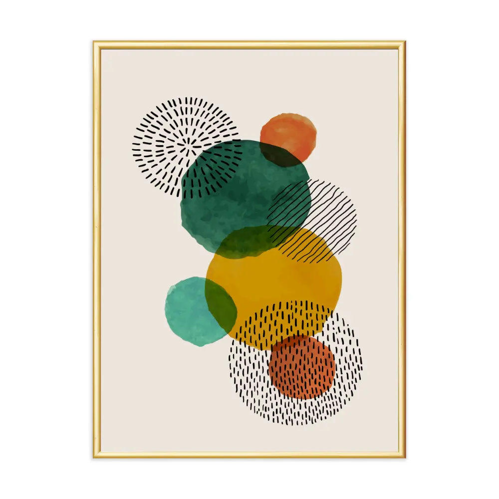 Poster mit Bilderrahmen Kreise - inklusive Bilderrahmen Interior Design