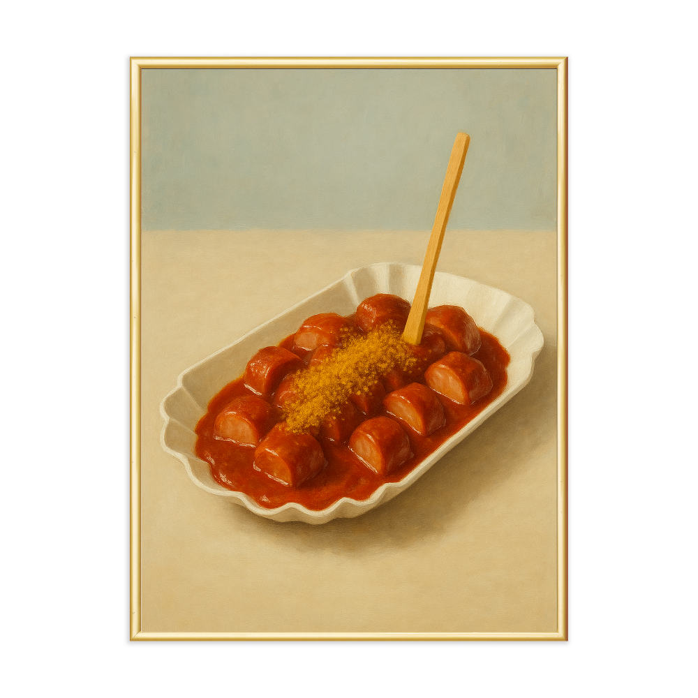 Poster mit Bilderrahmen Currywurst - verschiedene Formate