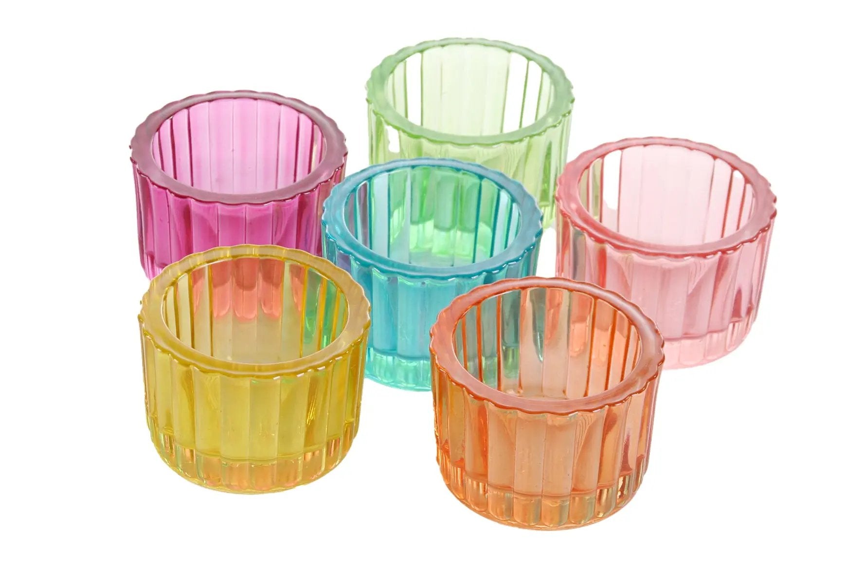 Teelichtgläser Set 6er Set bunt Wackadoo Living