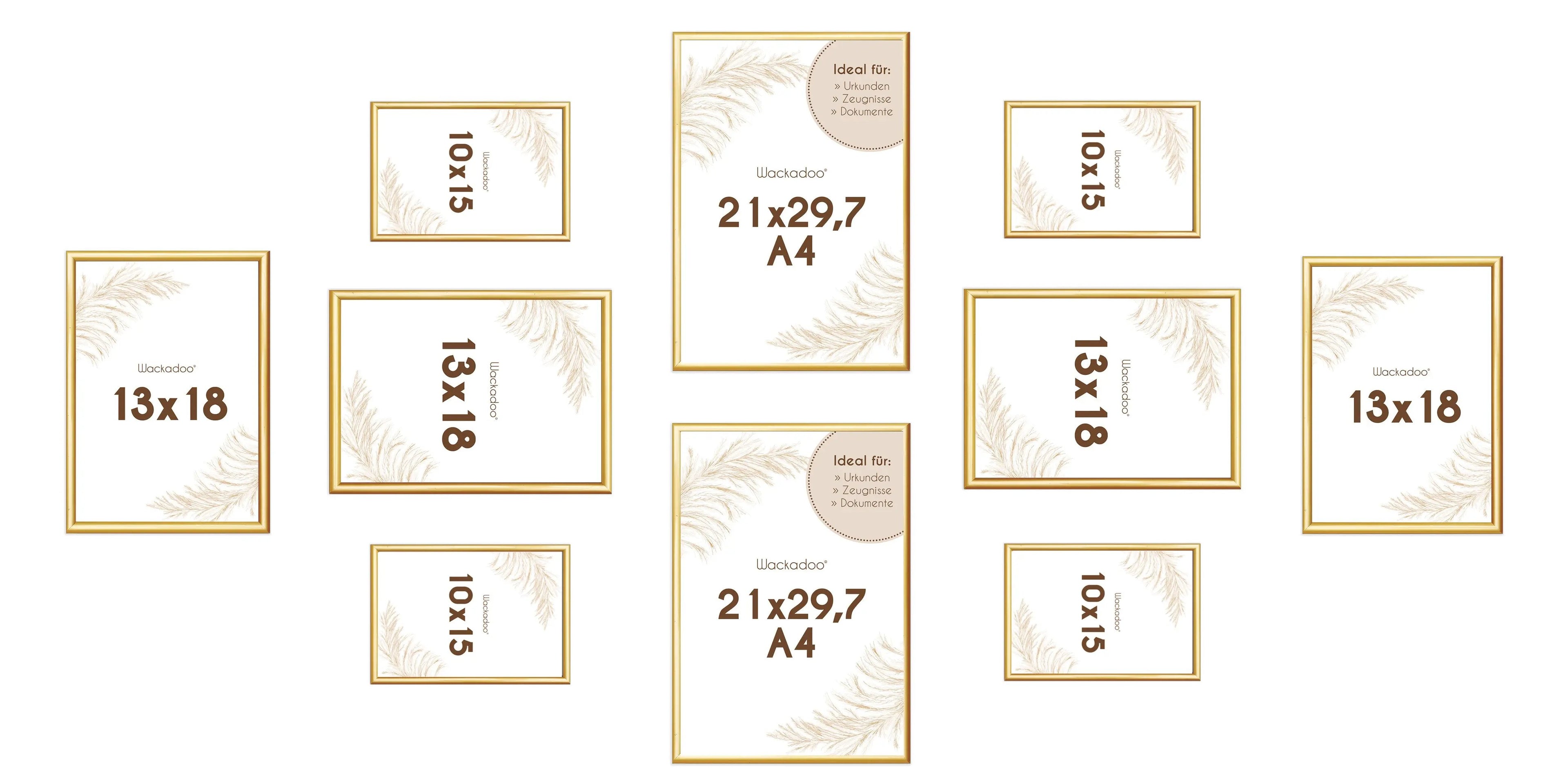 Bilderrahmen Set 10 teilig für Poster und Fotowände mit Glasscheibe Bilderrahmen Set