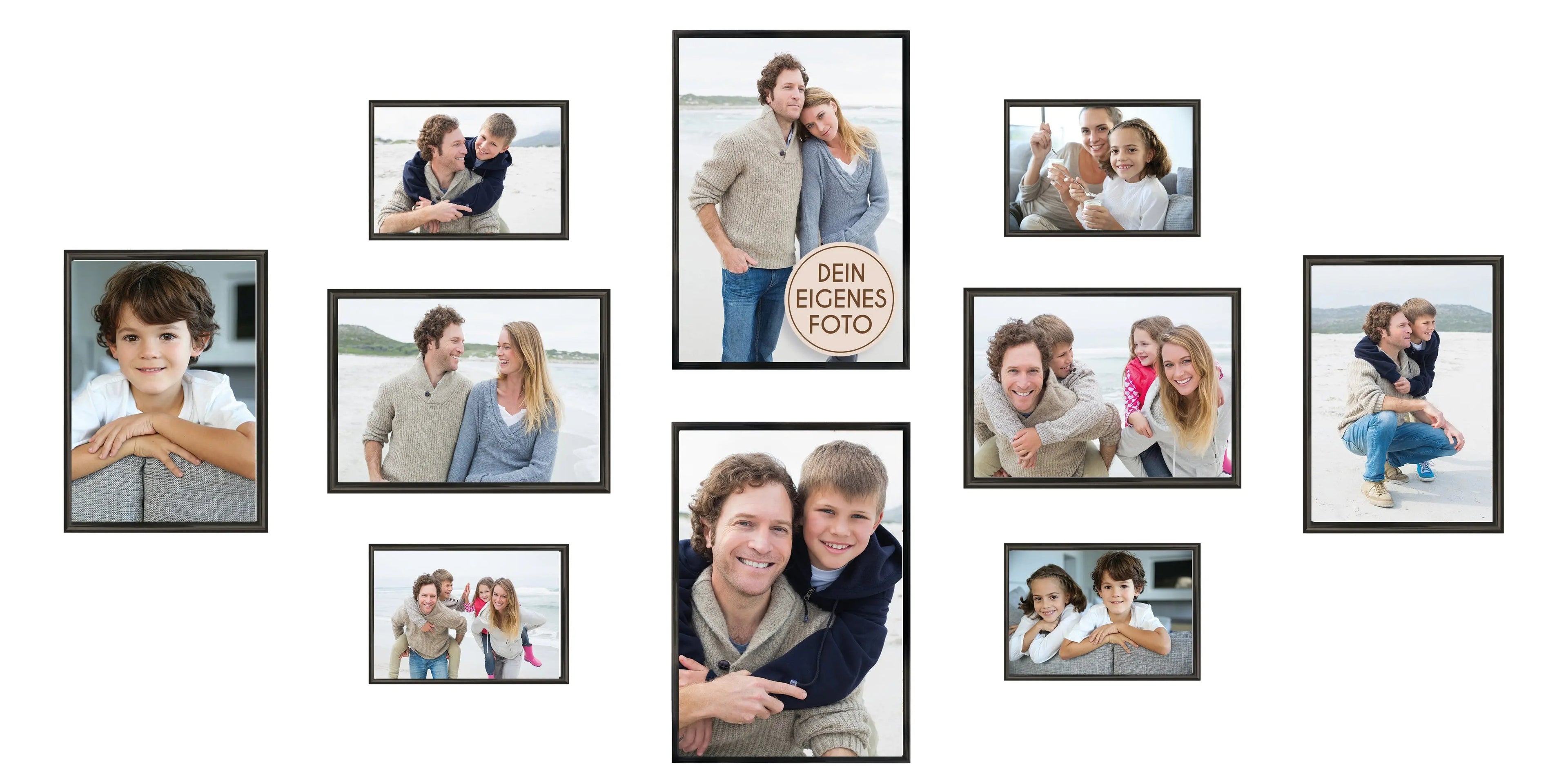 Bilderrahmen Set 10 teilig für Poster und Fotowände mit Glasscheibe Bilderrahmen Set